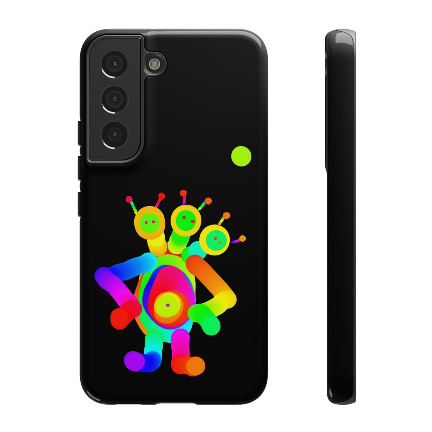 Three Headed Martian with Green Moon / Phone Cases
