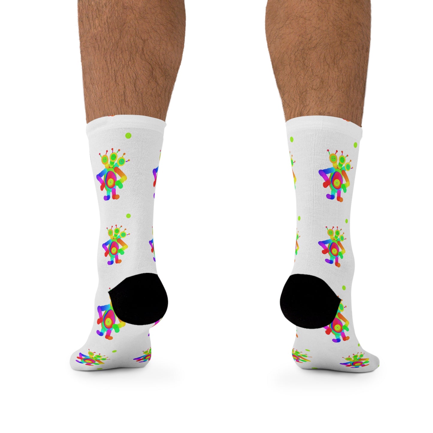 Three Headed Martian / White / Recycled Poly Socks