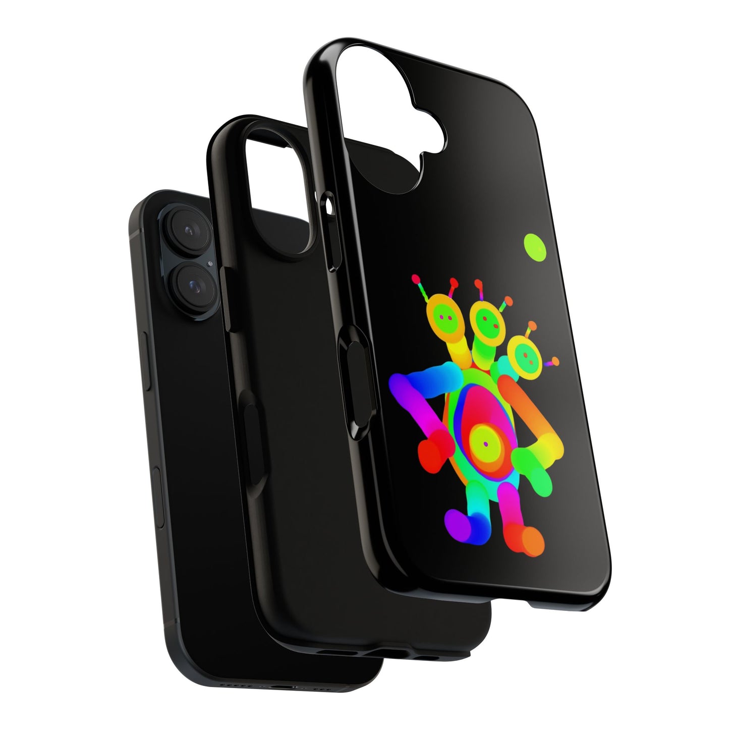 Three Headed Martian with Green Moon / Phone Cases