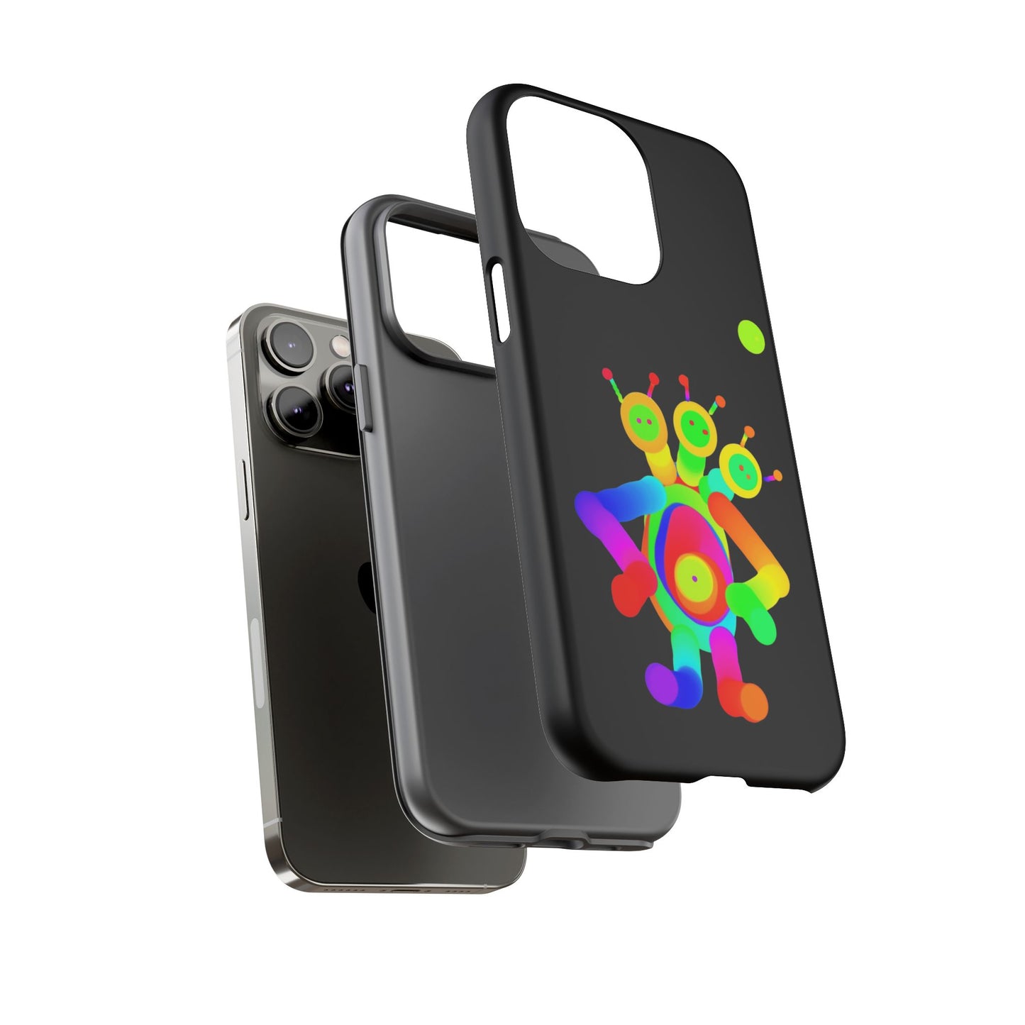 Three Headed Martian with Green Moon / Phone Cases