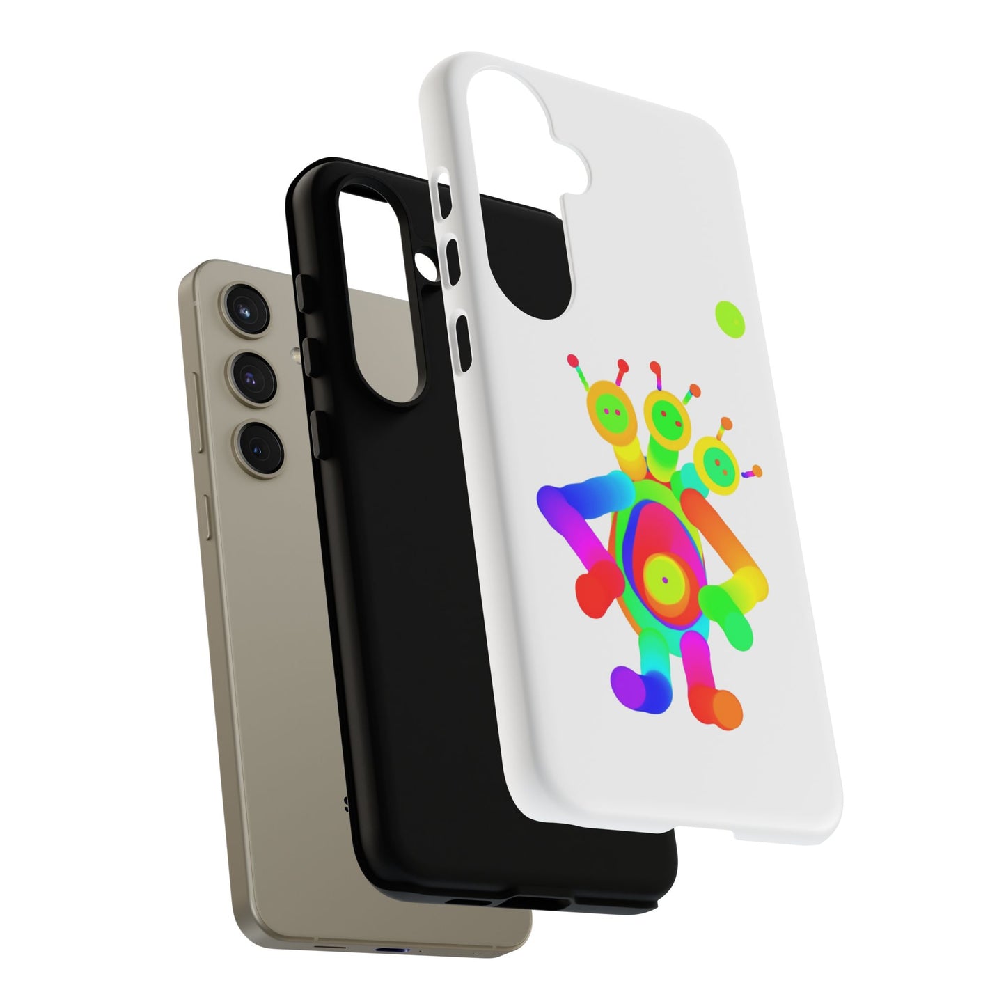 Three Headed Martian with Green Moon / Phone Cases