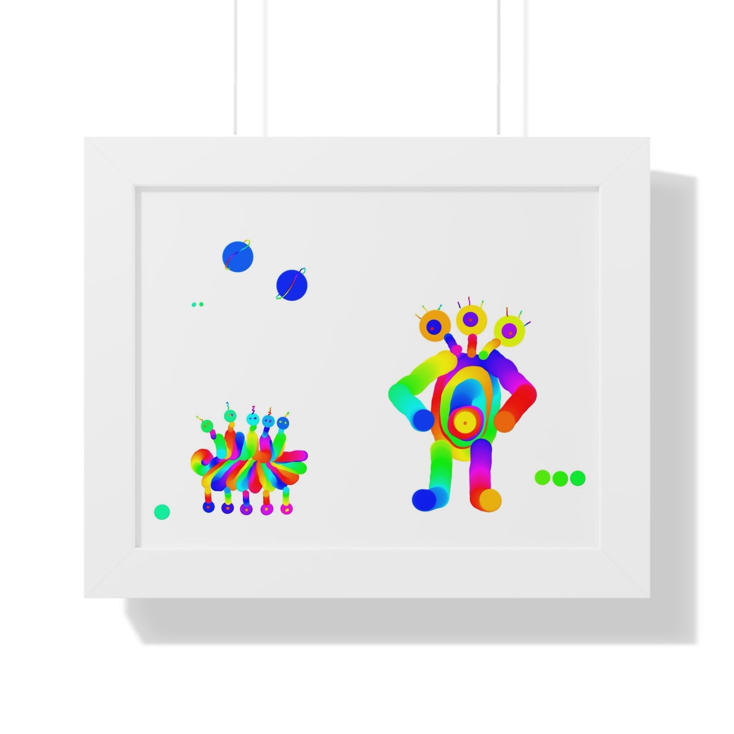 Three Headed Martian / Framed Horizontal Poster