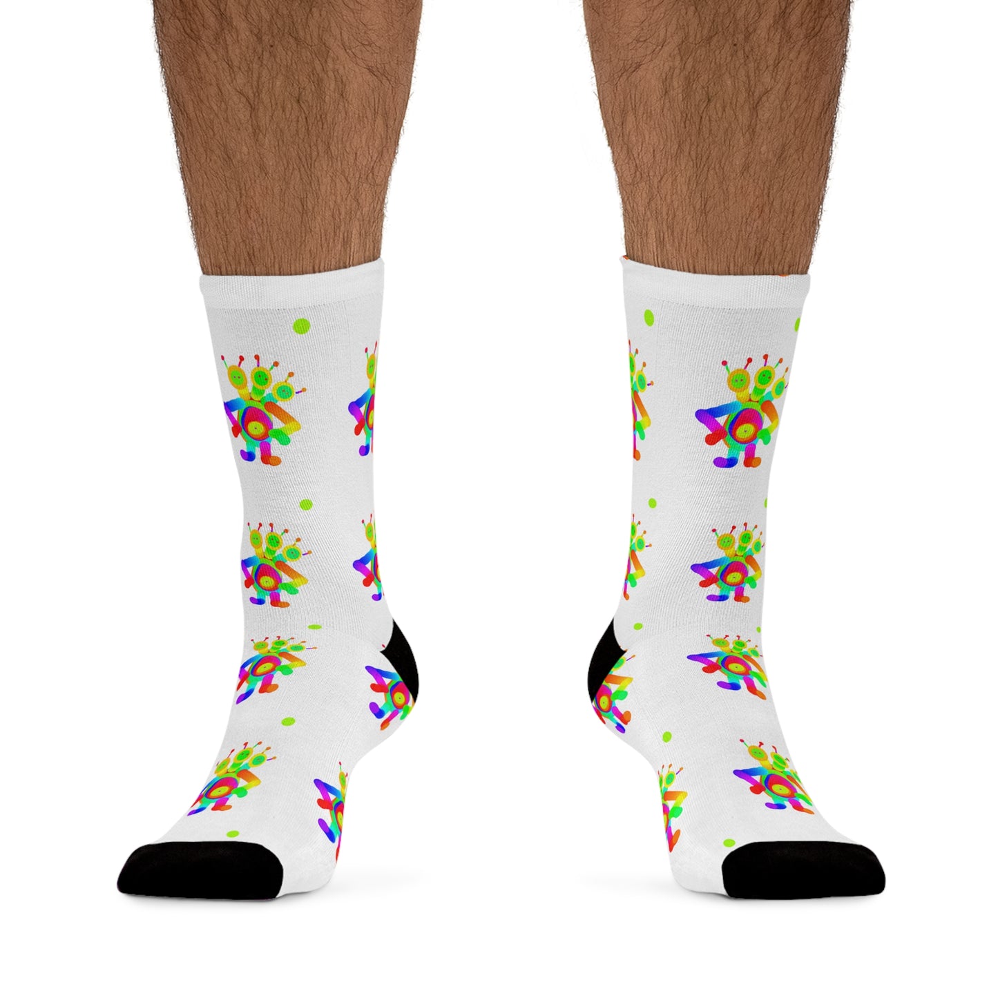 Three Headed Martian / White / Recycled Poly Socks