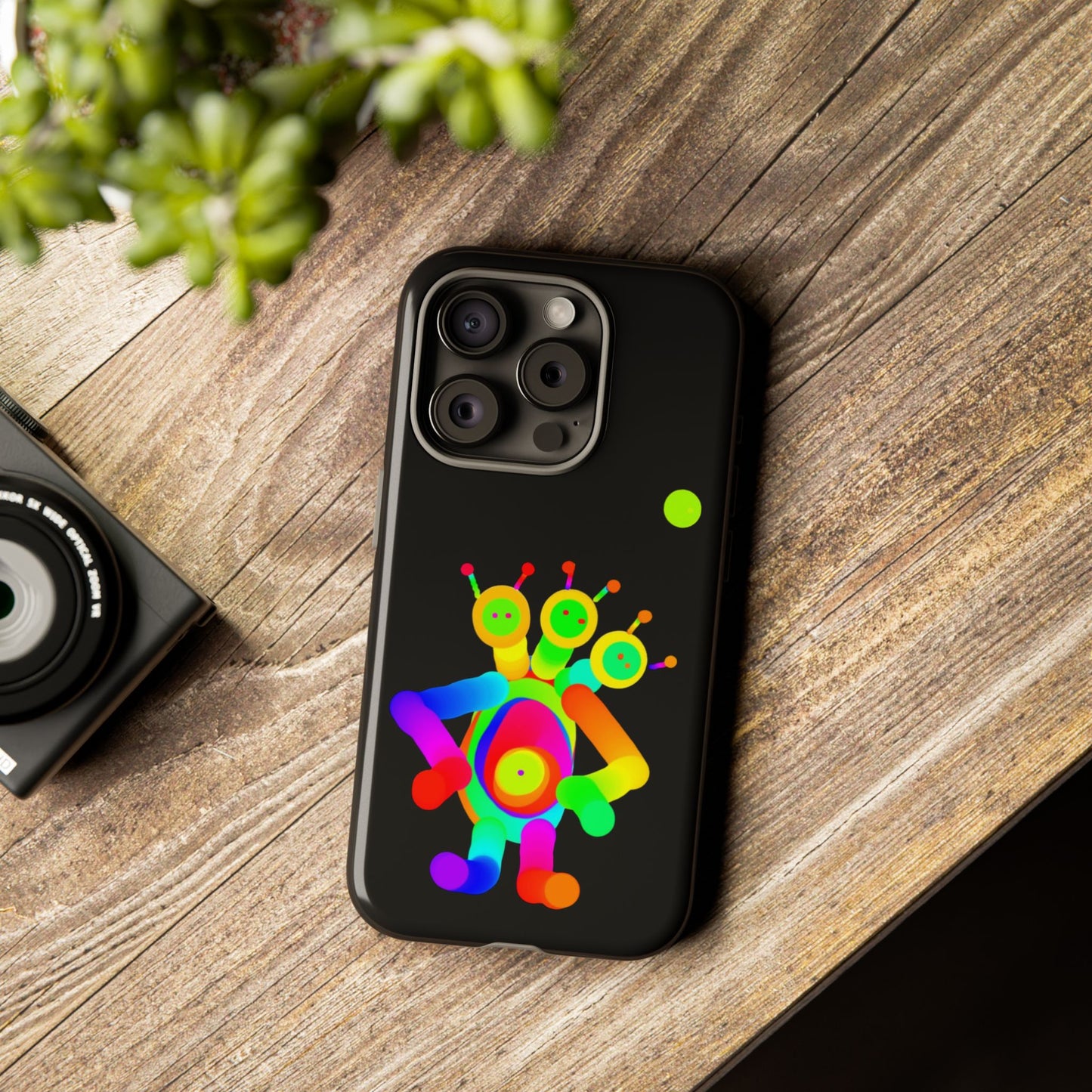Three Headed Martian with Green Moon / Phone Cases
