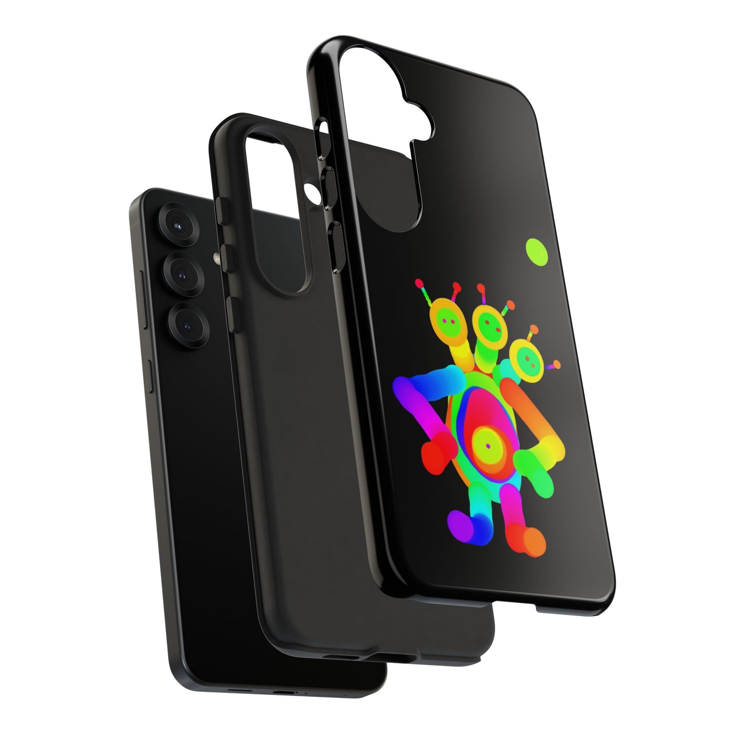 Three Headed Martian with Green Moon / Phone Cases