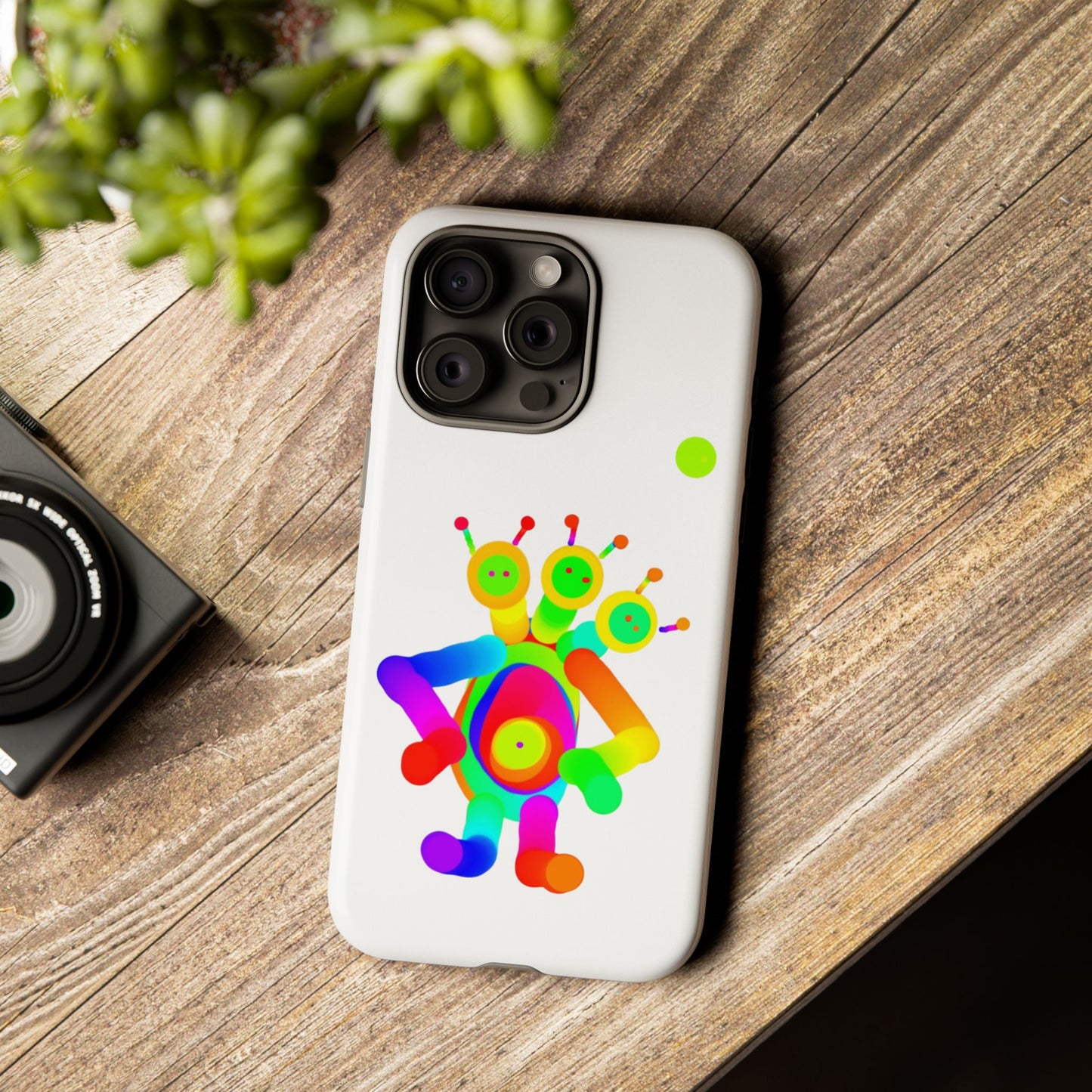Three Headed Martian with Green Moon / Phone Cases