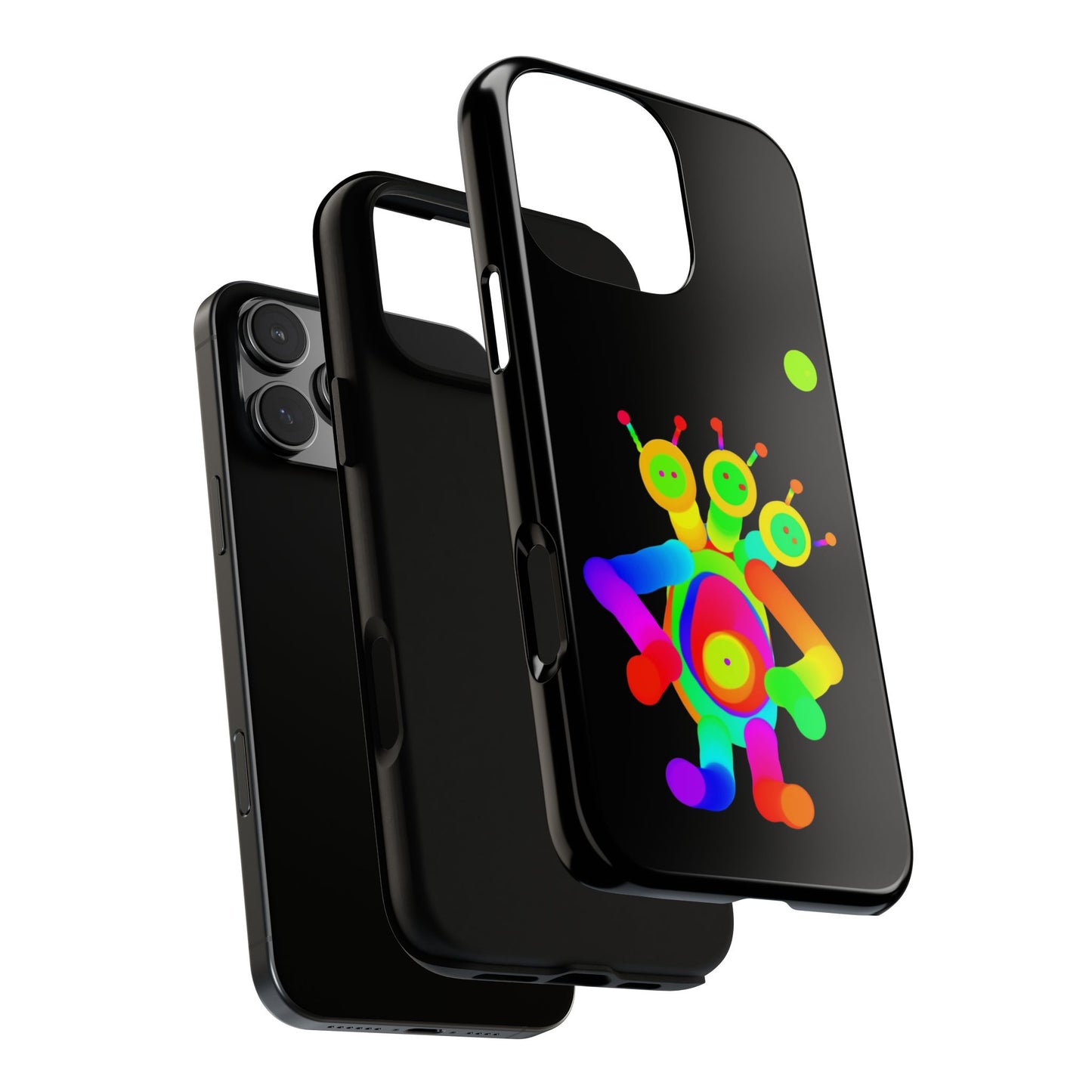 Three Headed Martian with Green Moon / Phone Cases
