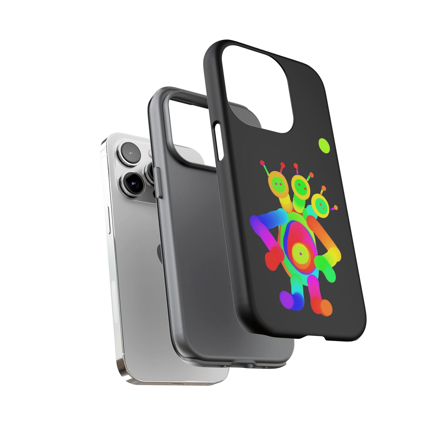 Three Headed Martian with Green Moon / Phone Cases