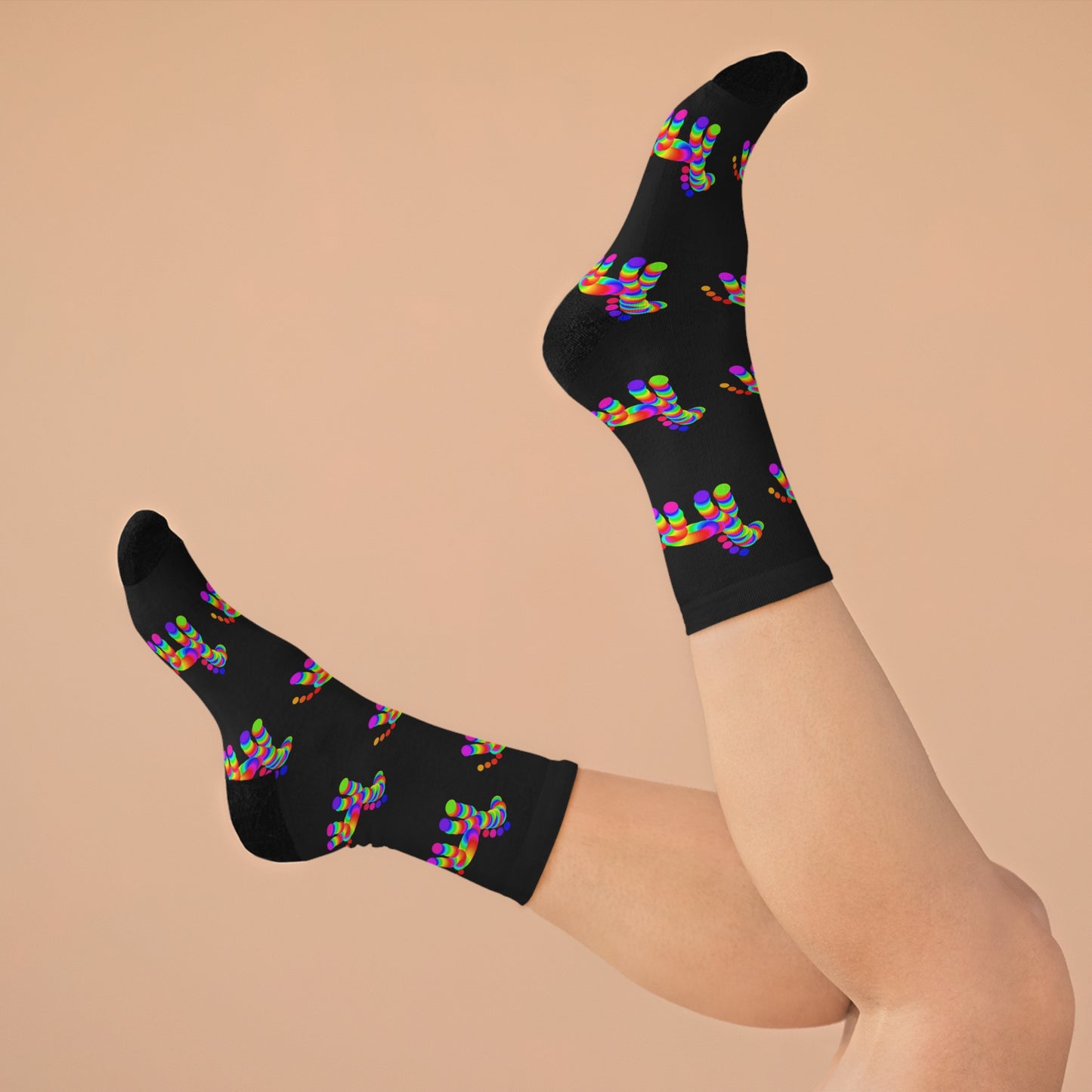 Martian Animal / Black / Recycled Poly Socks