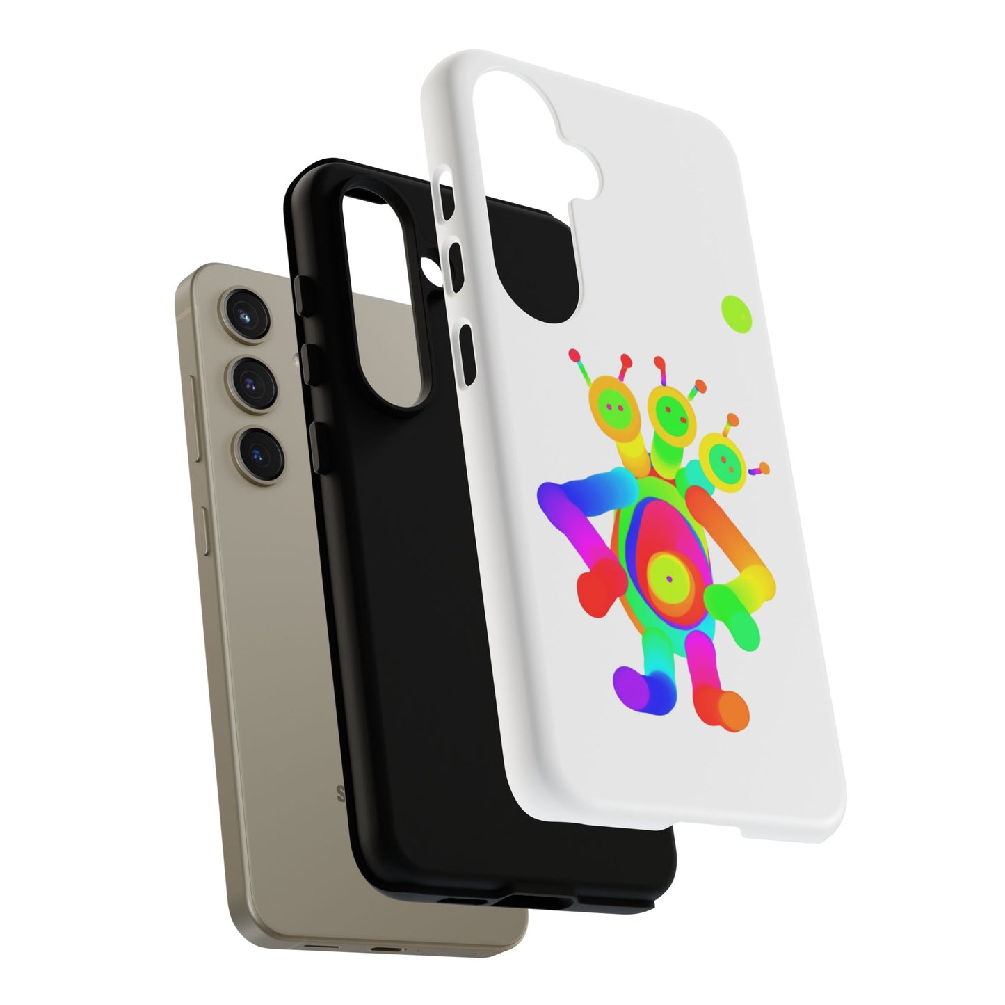 Three Headed Martian with Green Moon / Phone Cases