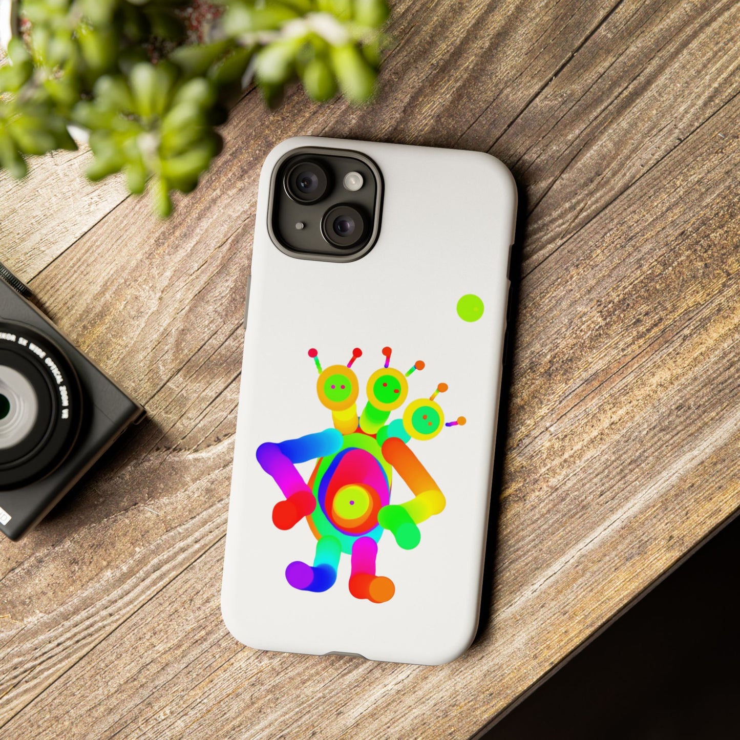 Three Headed Martian with Green Moon / Phone Cases