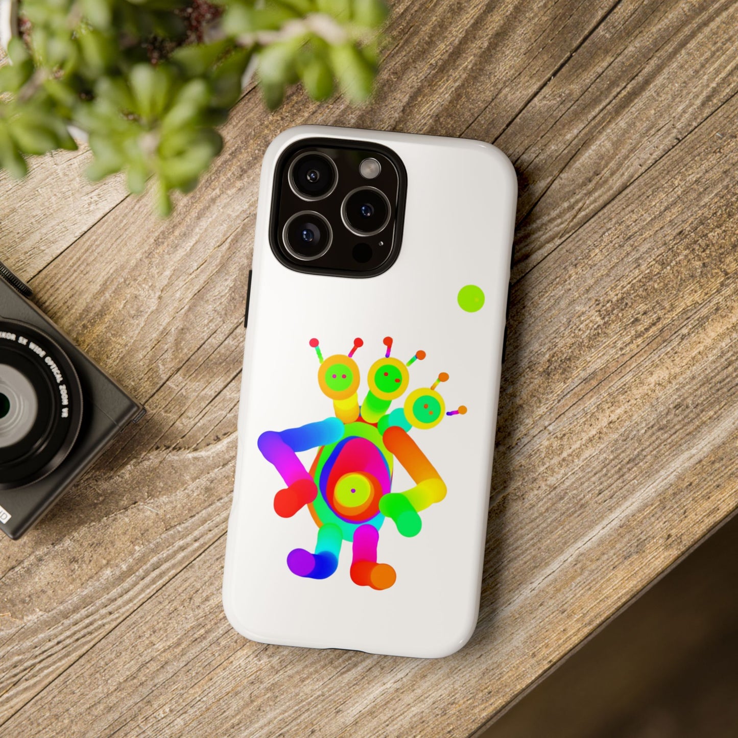Three Headed Martian with Green Moon / Phone Cases