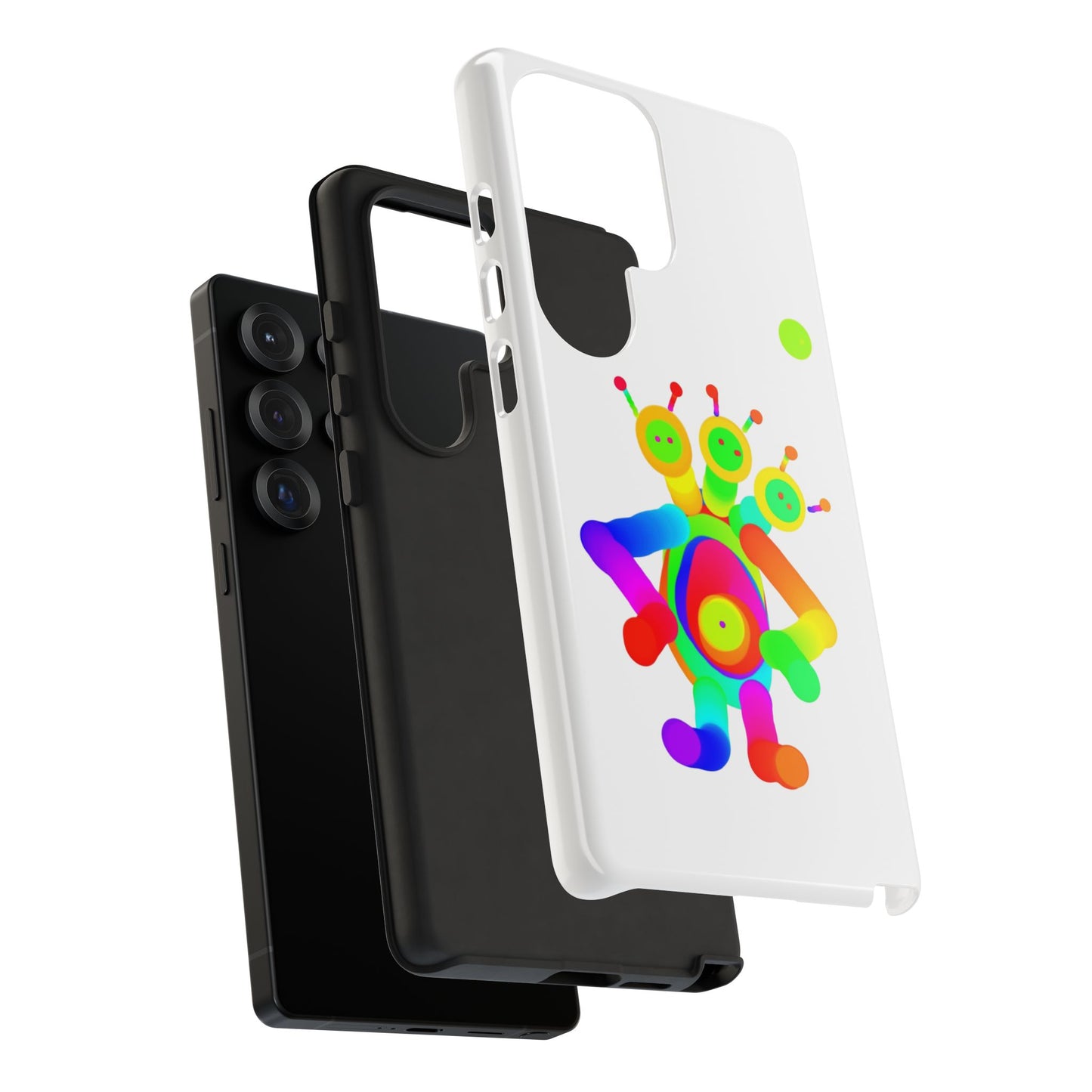 Three Headed Martian with Green Moon / Phone Cases