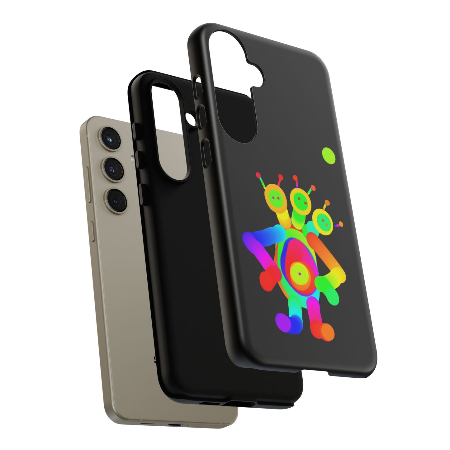 Three Headed Martian with Green Moon / Phone Cases