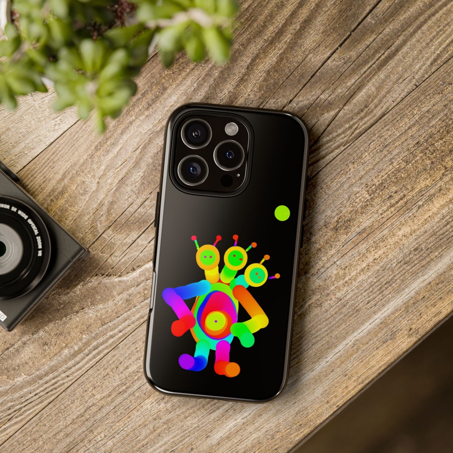 Three Headed Martian with Green Moon / Phone Cases