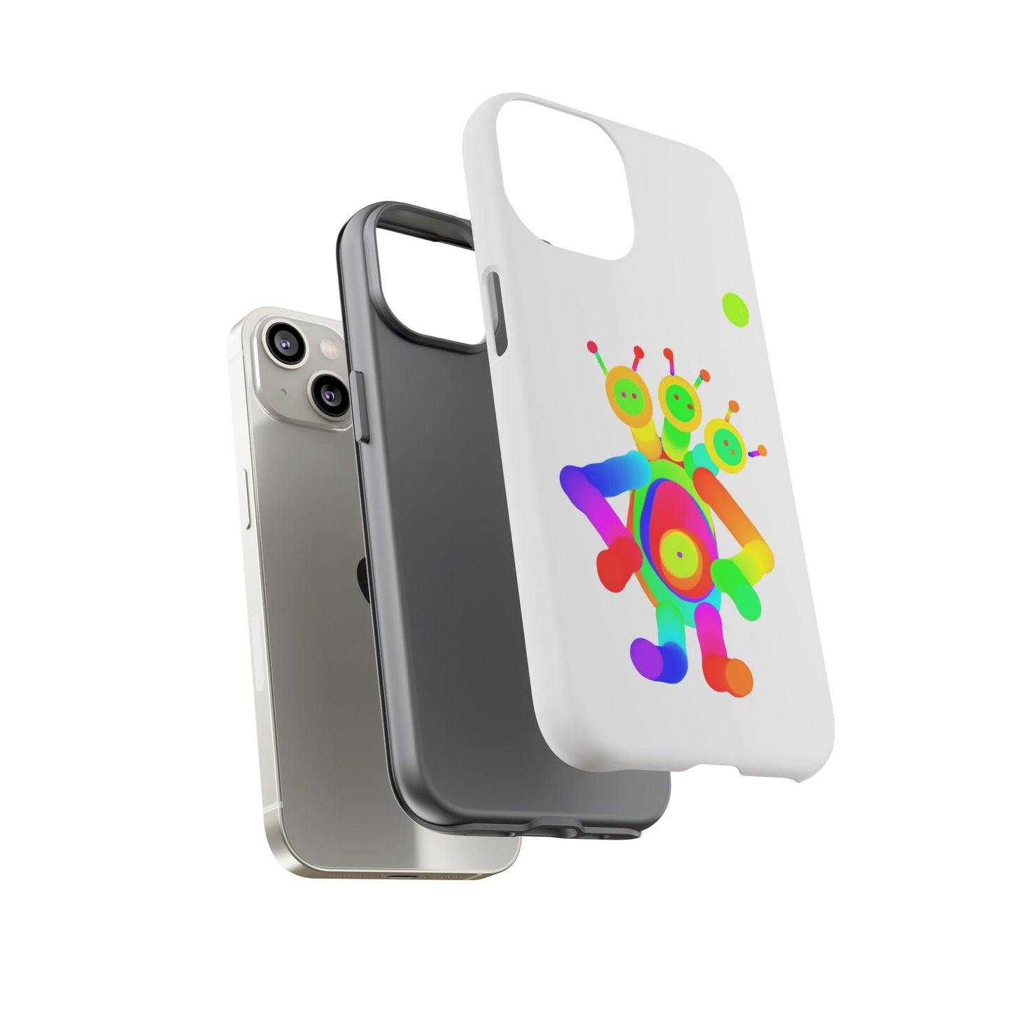 Three Headed Martian with Green Moon / Phone Cases