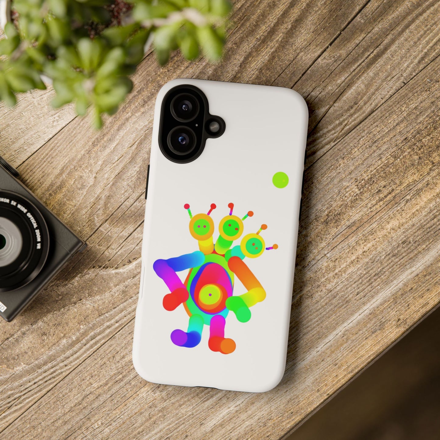 Three Headed Martian with Green Moon / Phone Cases