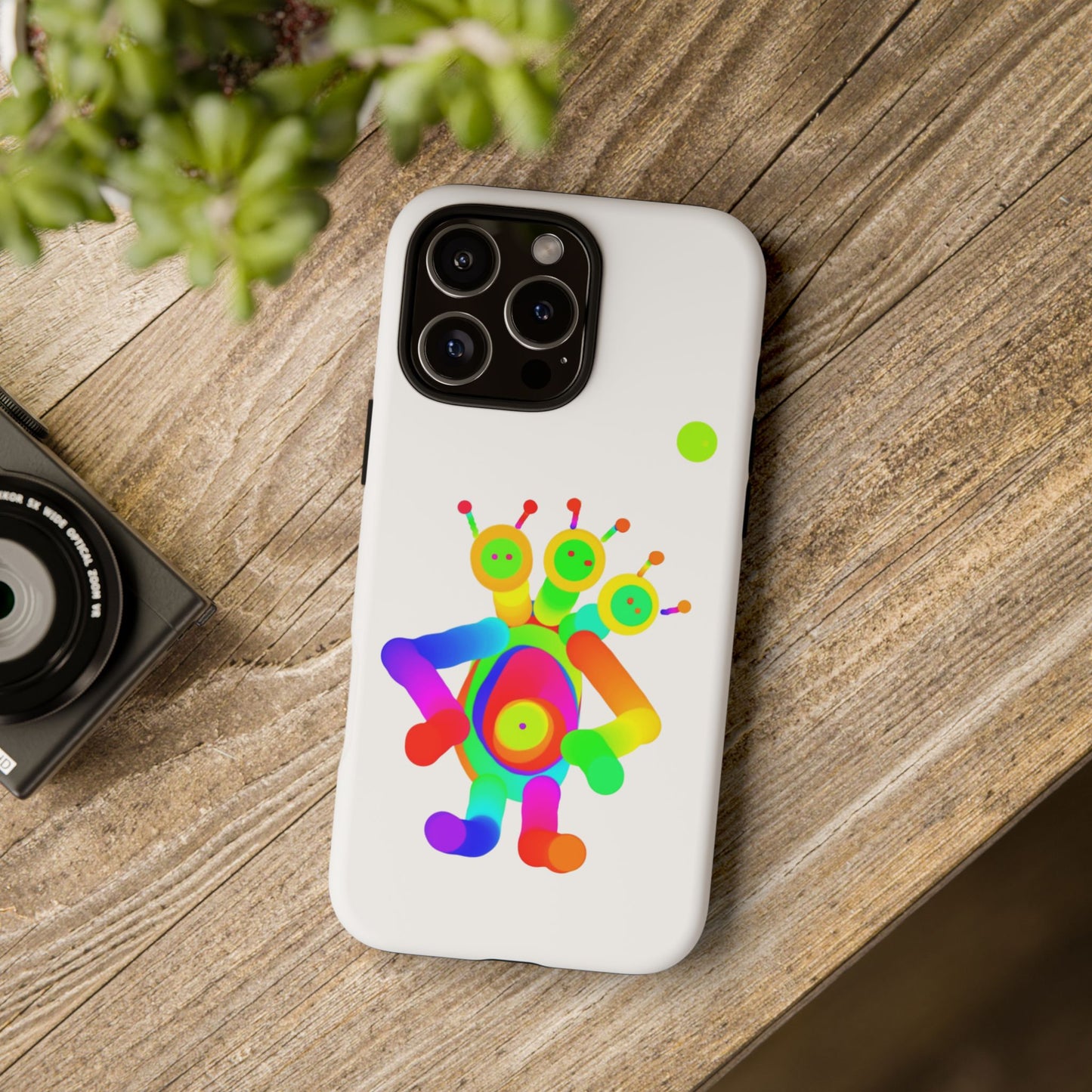 Three Headed Martian with Green Moon / Phone Cases
