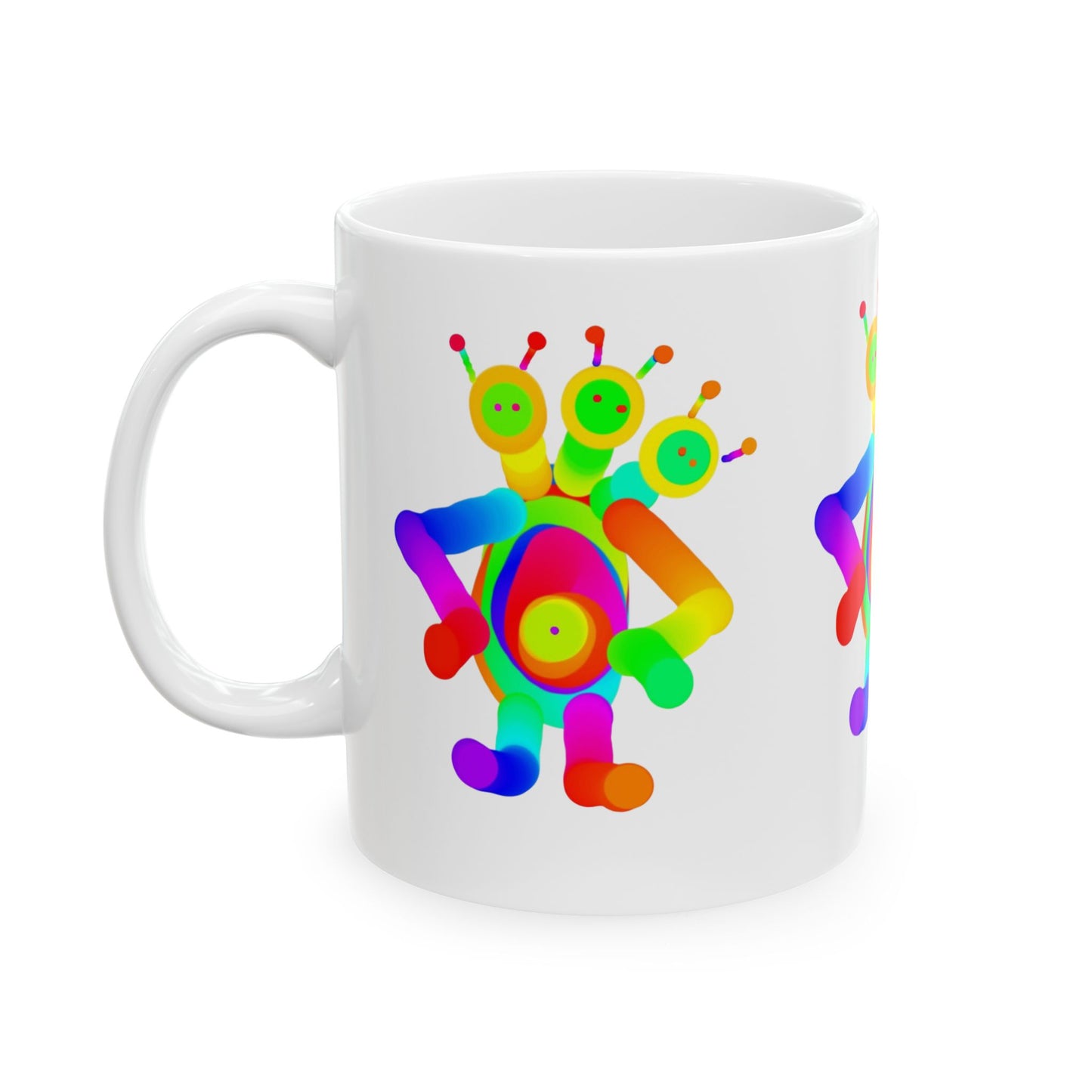 Three Headed Martian Ceramic Mug, (11oz, 15oz)