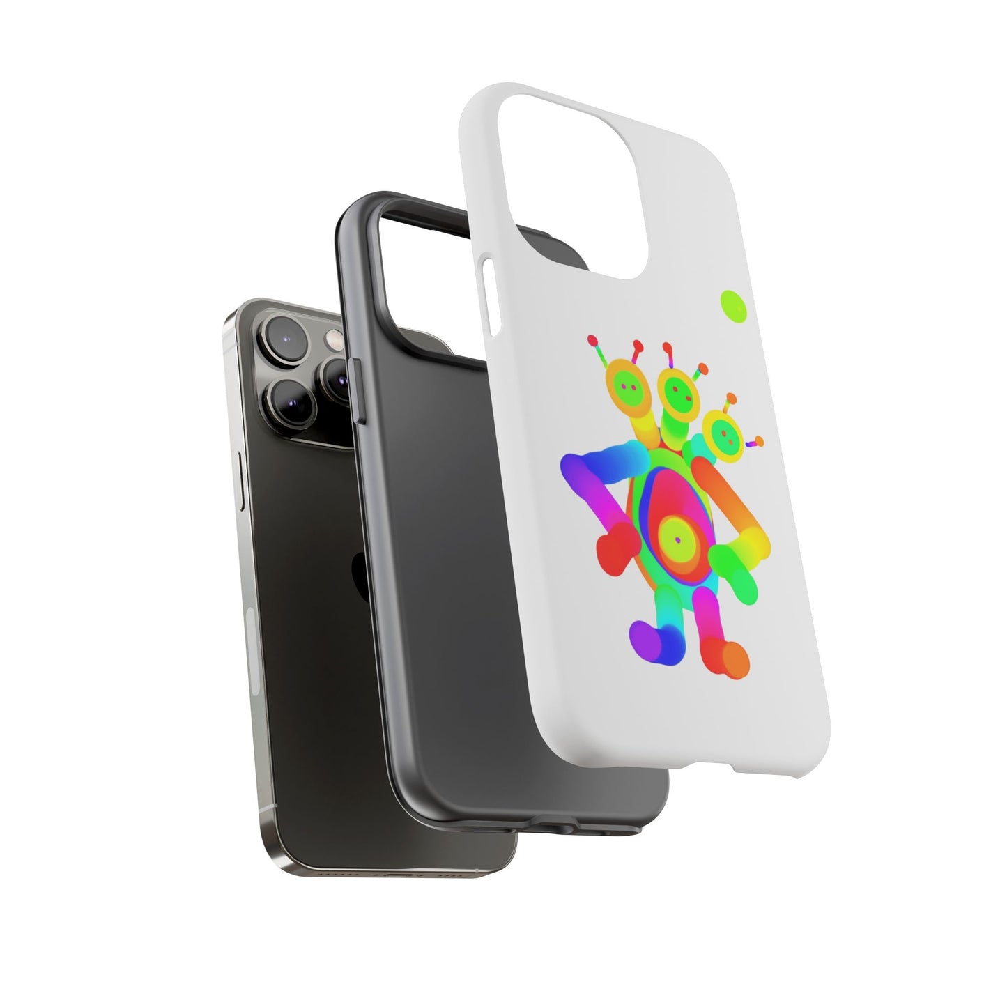 Three Headed Martian with Green Moon / Phone Cases