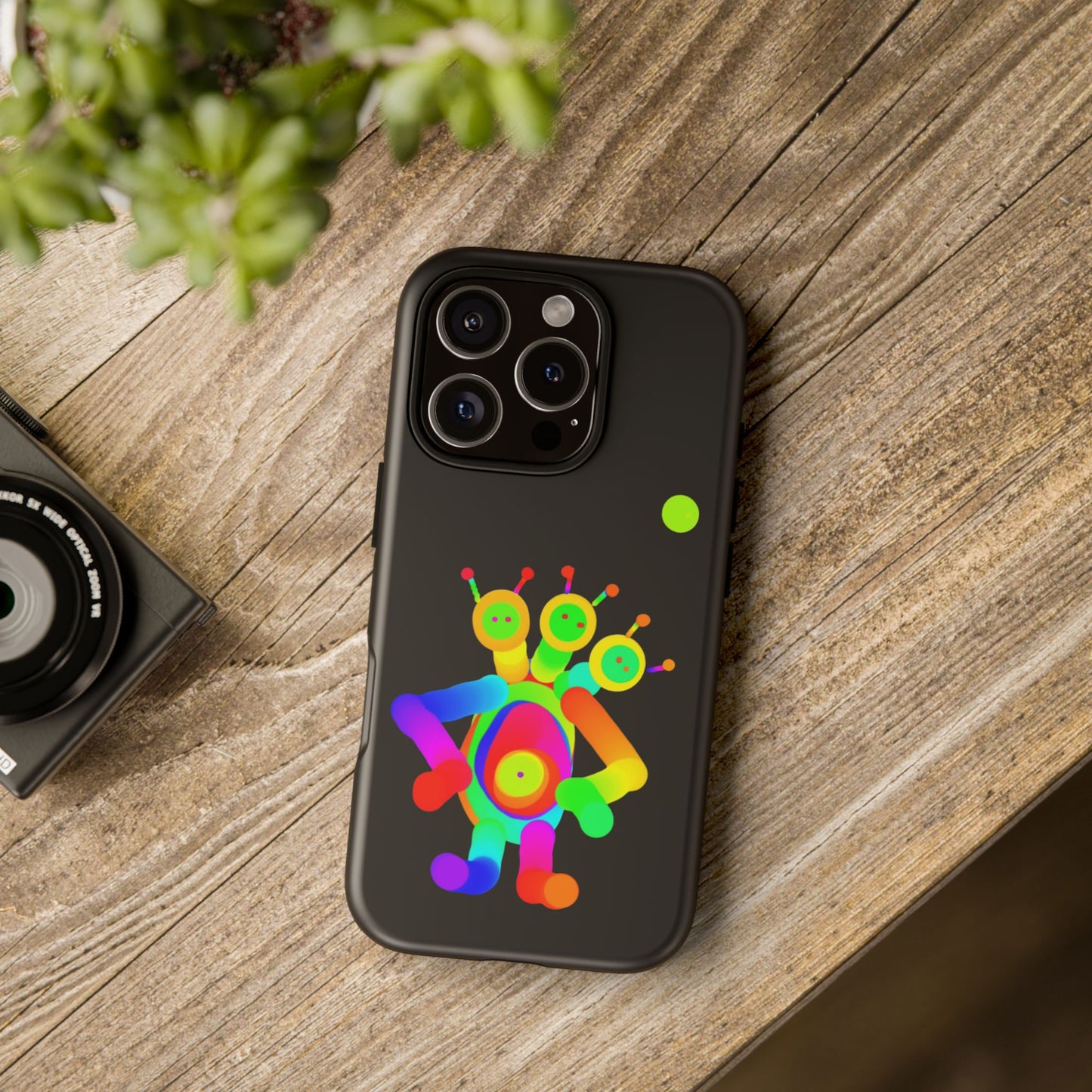 Three Headed Martian with Green Moon / Phone Cases