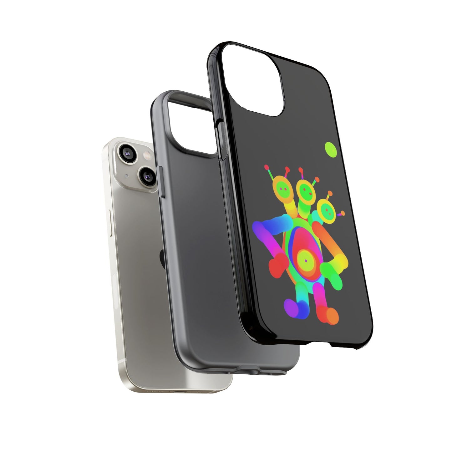 Three Headed Martian with Green Moon / Phone Cases