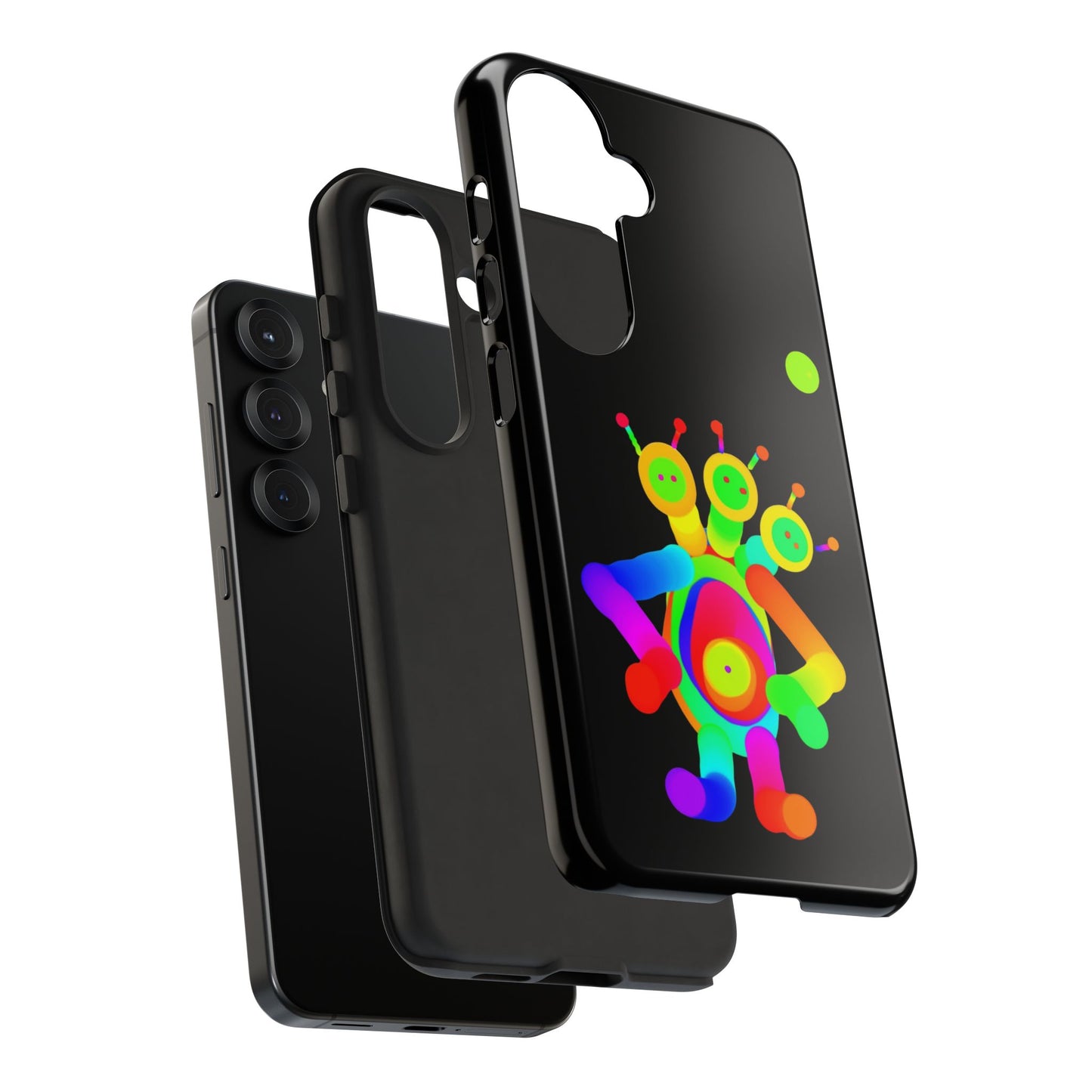 Three Headed Martian with Green Moon / Phone Cases