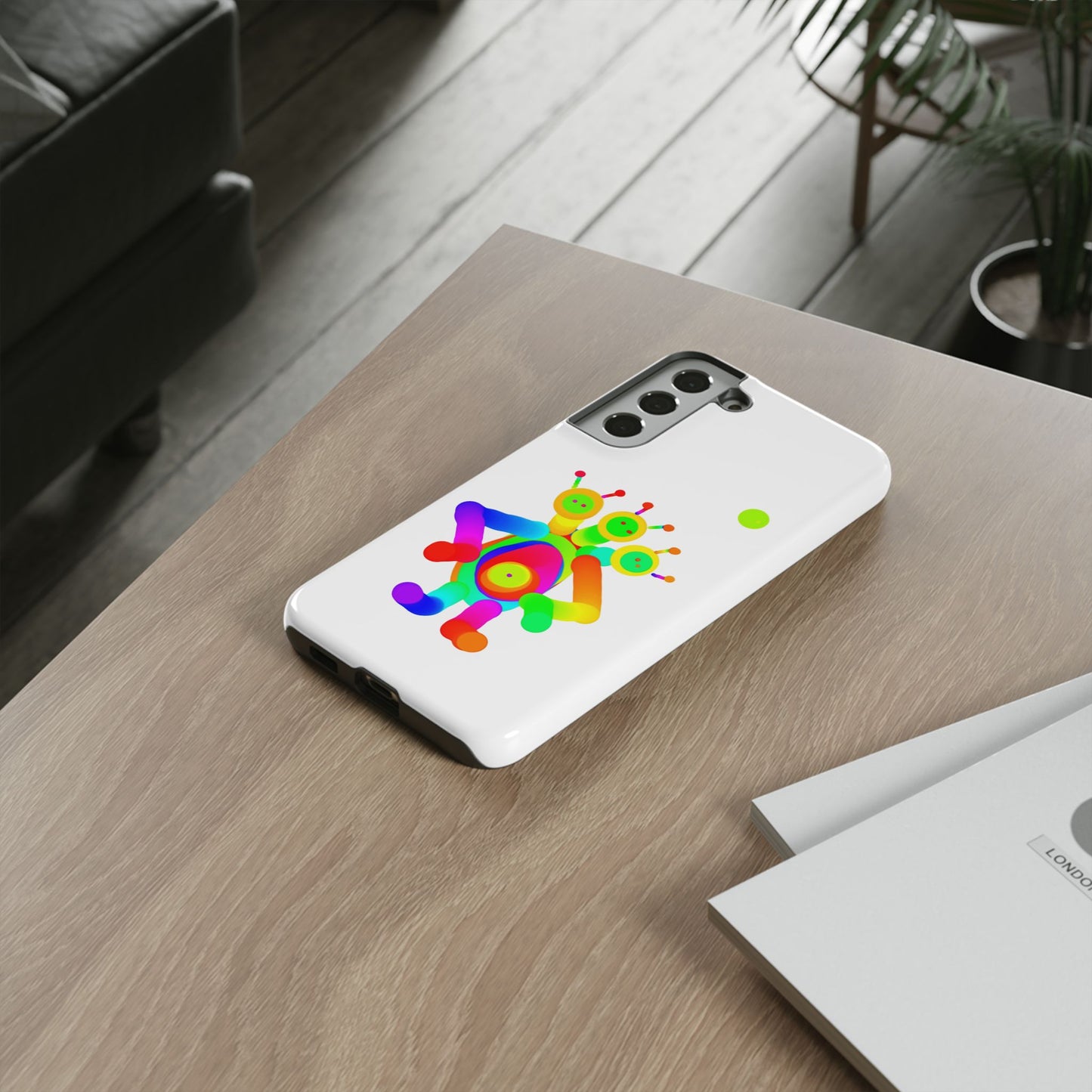 Three Headed Martian with Green Moon / Phone Cases