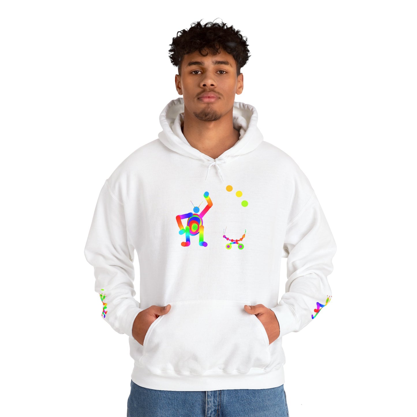 Waving Martian with Little Friend / Unisex Heavy Blend™ Hooded Sweatshirt