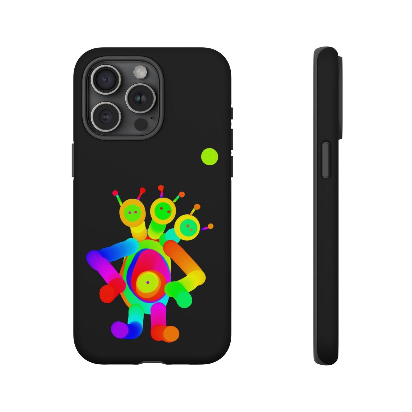 Three Headed Martian with Green Moon / Phone Cases
