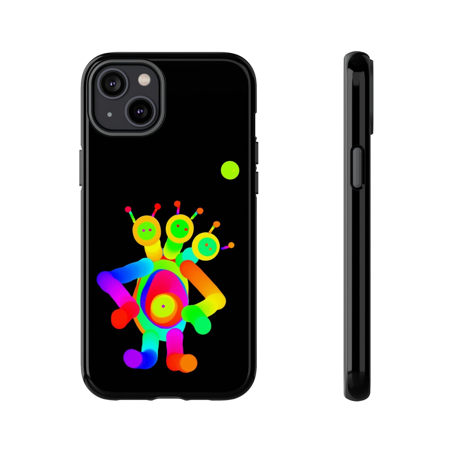 Three Headed Martian with Green Moon / Phone Cases