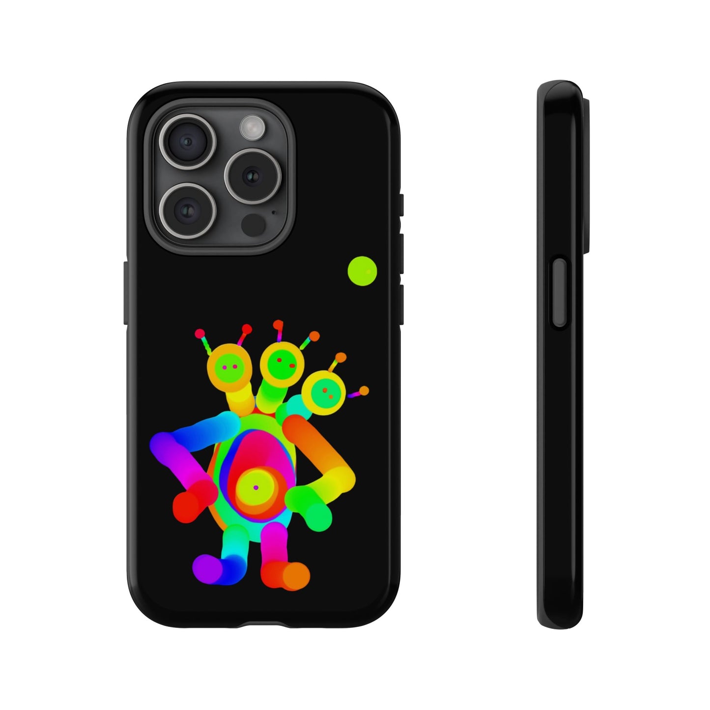 Three Headed Martian with Green Moon / Phone Cases