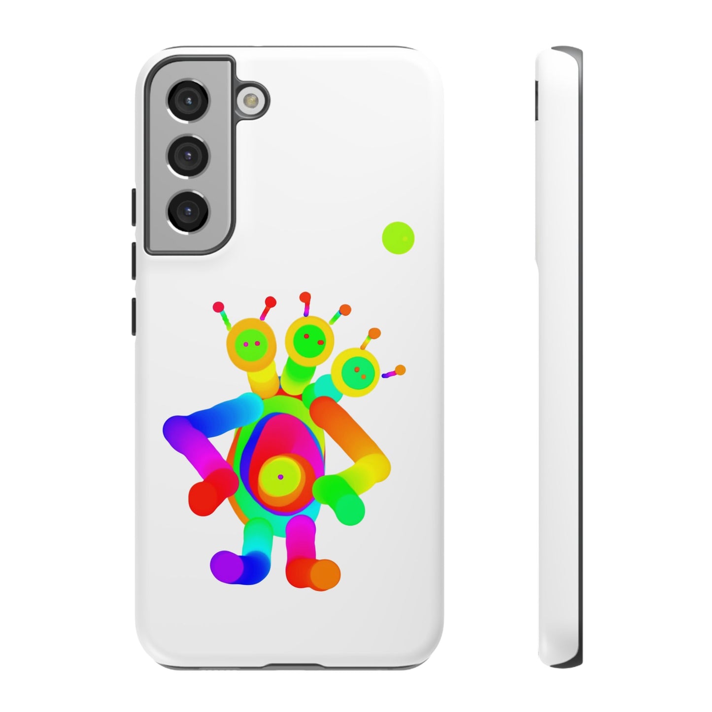 Three Headed Martian with Green Moon / Phone Cases