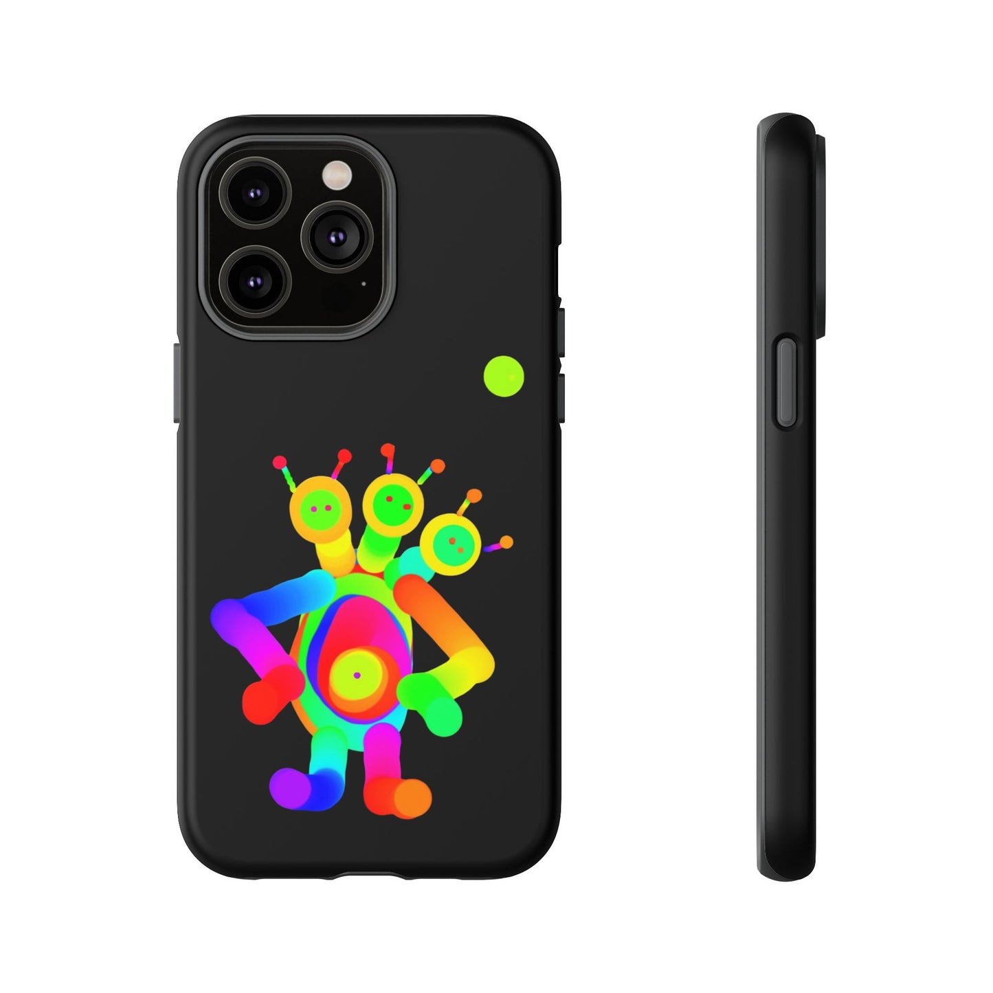 Three Headed Martian with Green Moon / Phone Cases