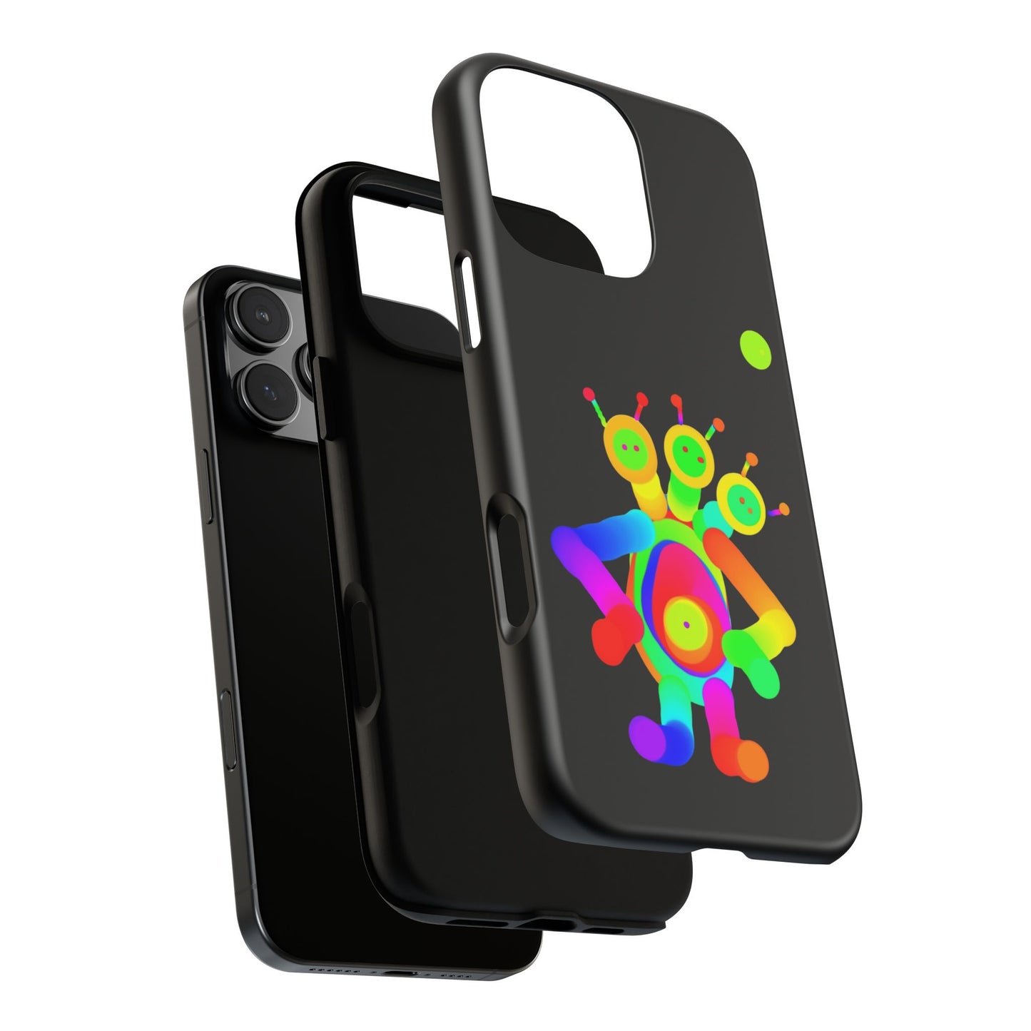 Three Headed Martian with Green Moon / Phone Cases