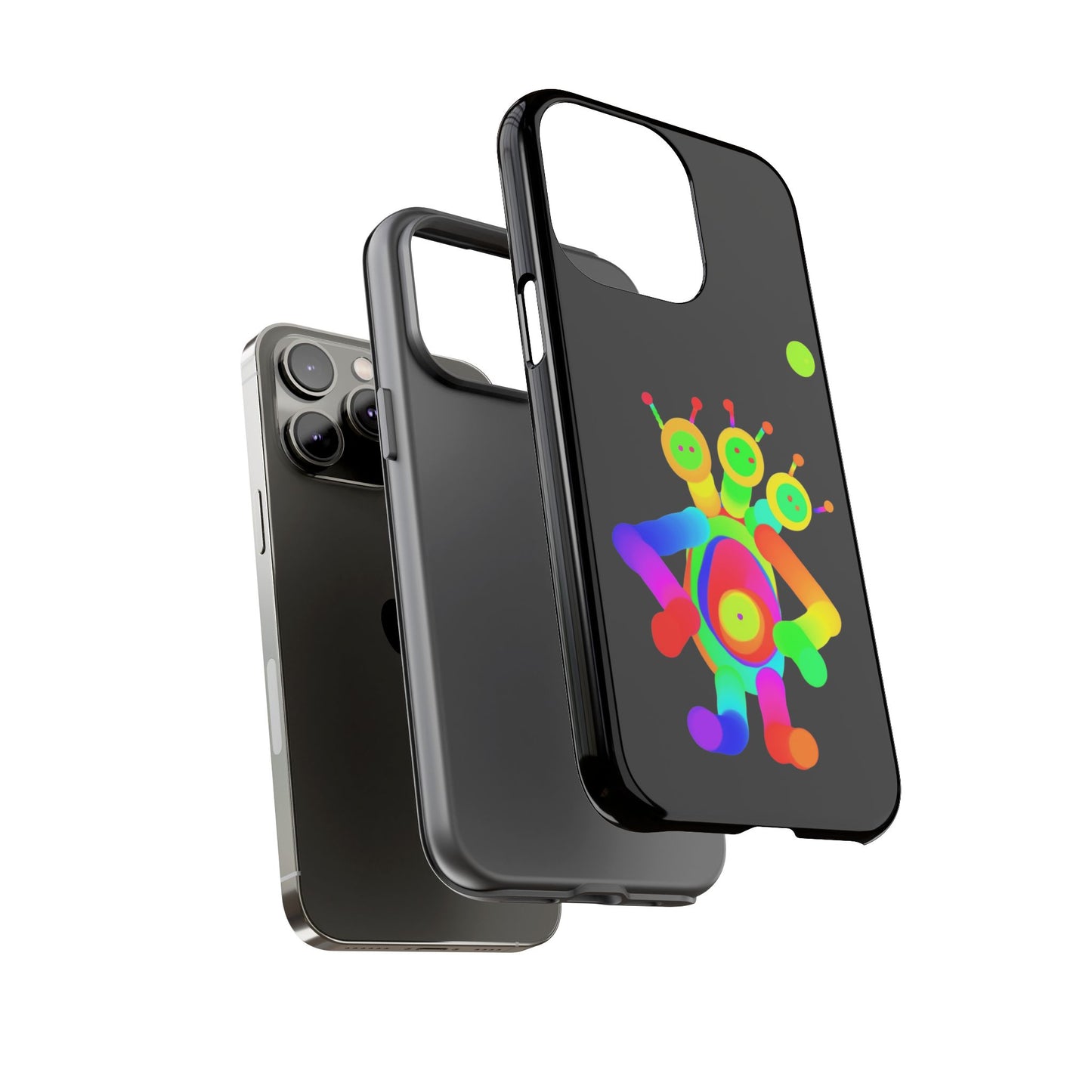 Three Headed Martian with Green Moon / Phone Cases