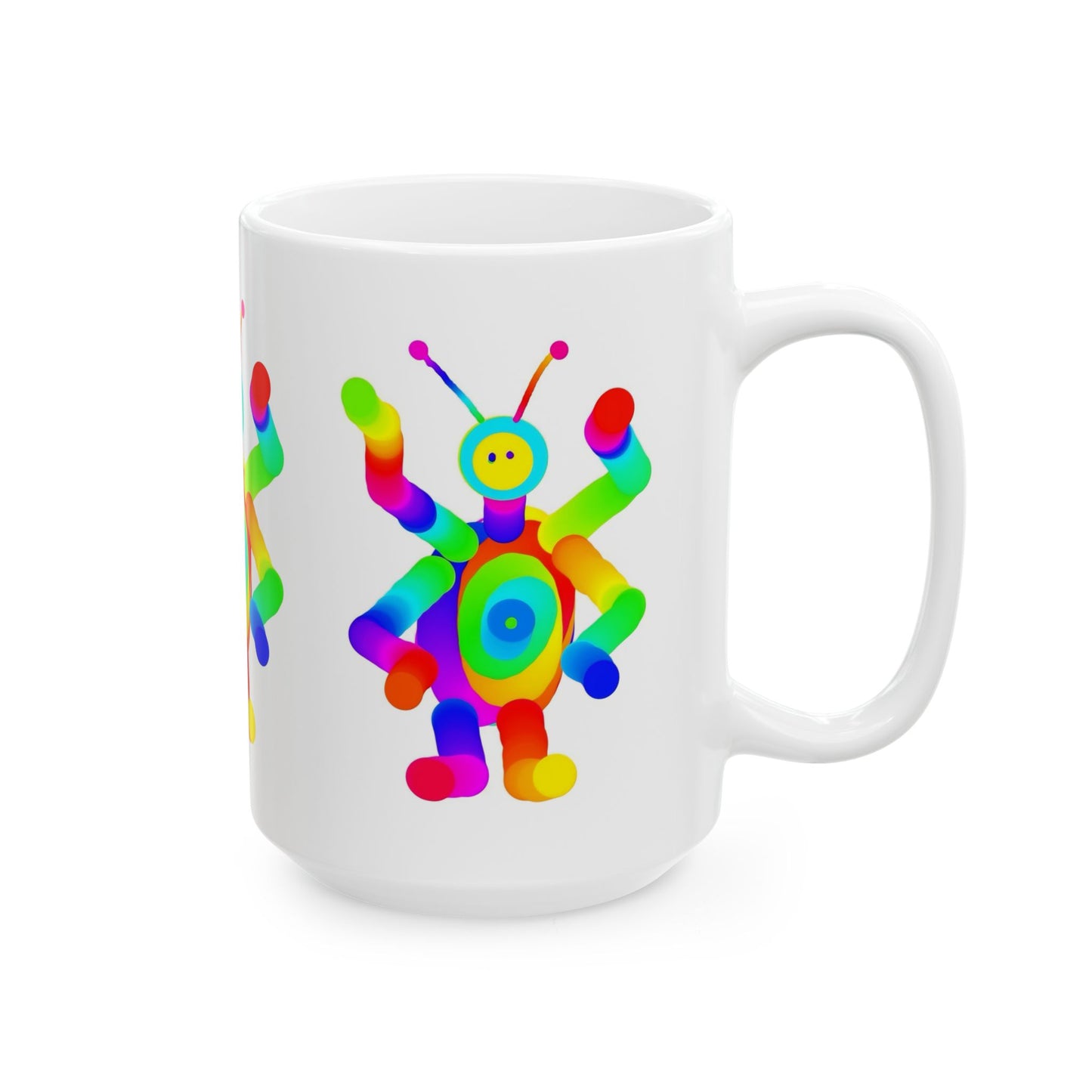 Four Armed Martian Ceramic Mug, (11oz, 15oz)