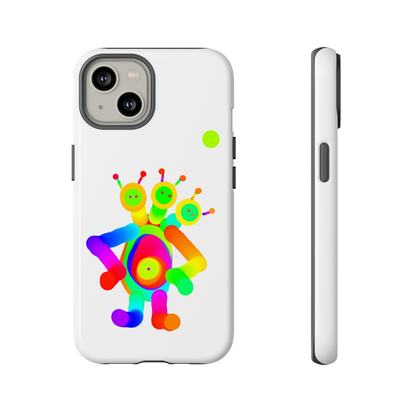 Three Headed Martian with Green Moon / Phone Cases