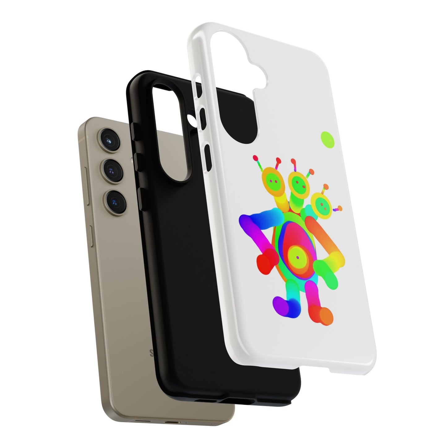 Three Headed Martian with Green Moon / Phone Cases