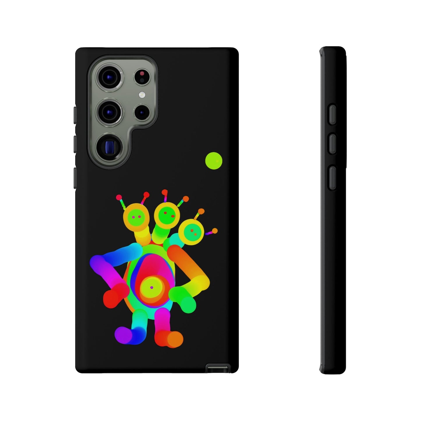 Three Headed Martian with Green Moon / Phone Cases