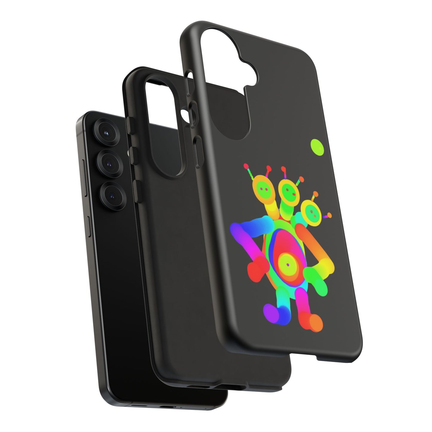 Three Headed Martian with Green Moon / Phone Cases