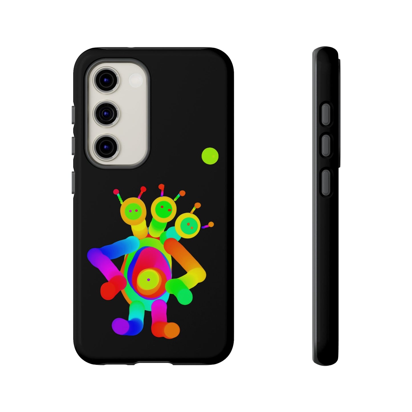 Three Headed Martian with Green Moon / Phone Cases