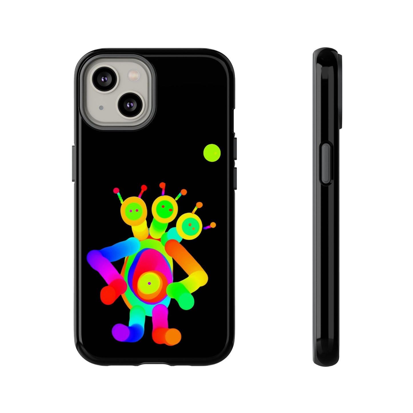 Three Headed Martian with Green Moon / Phone Cases