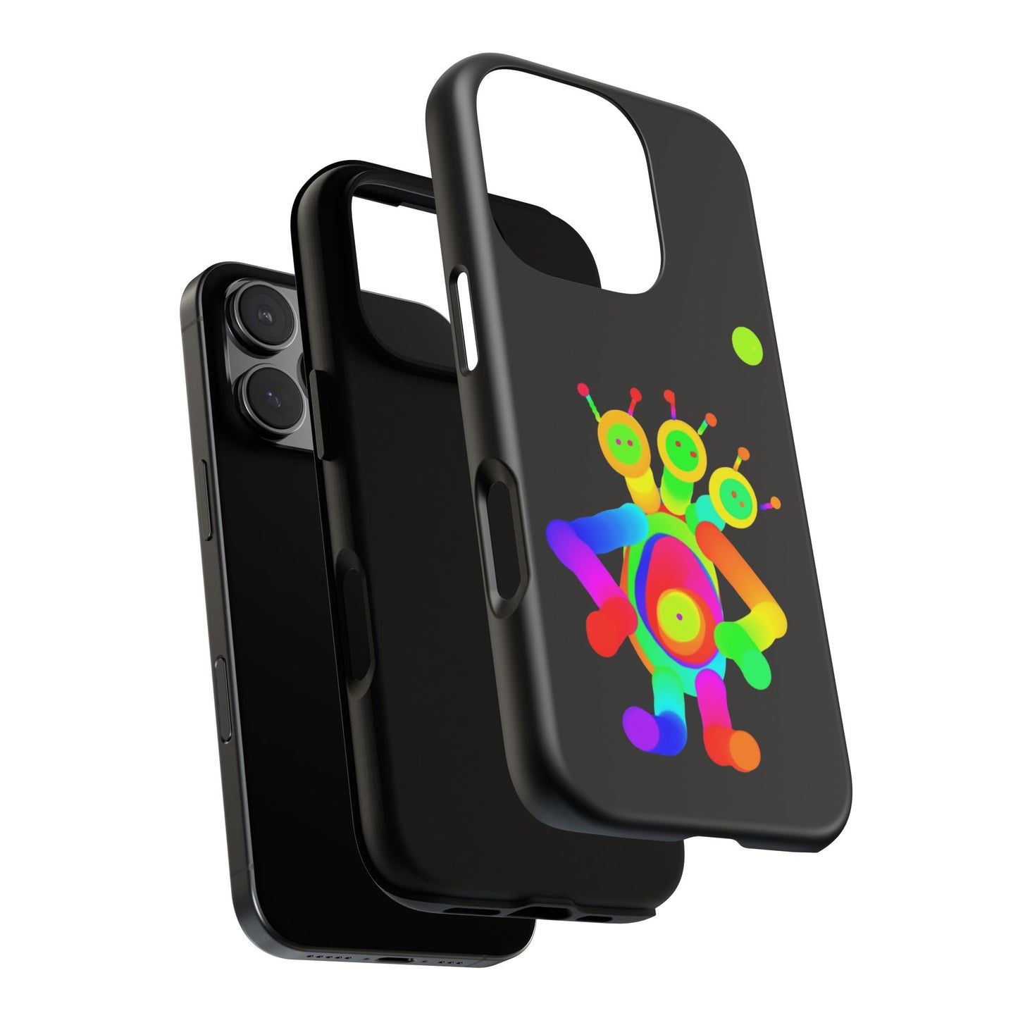 Three Headed Martian with Green Moon / Phone Cases