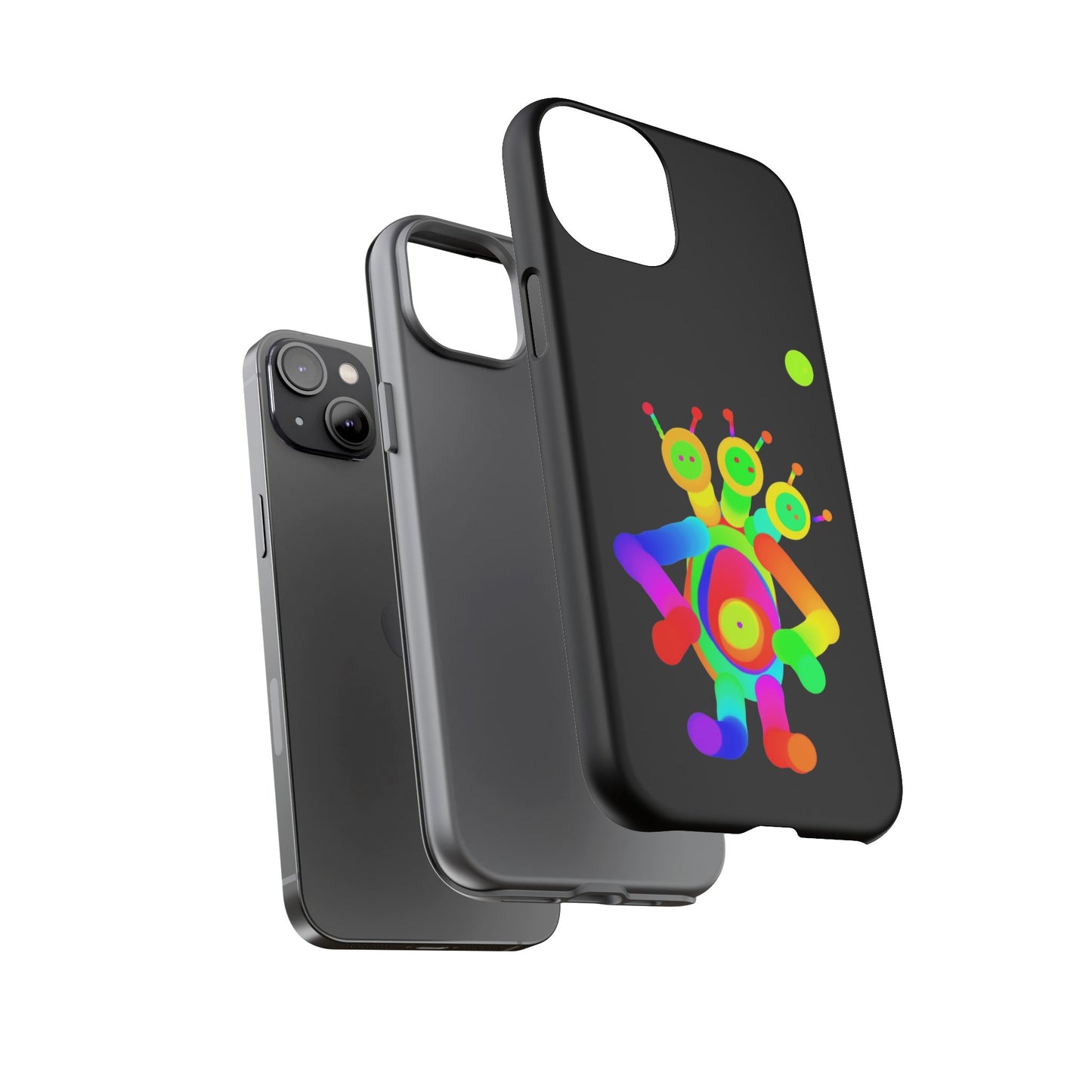 Three Headed Martian with Green Moon / Phone Cases