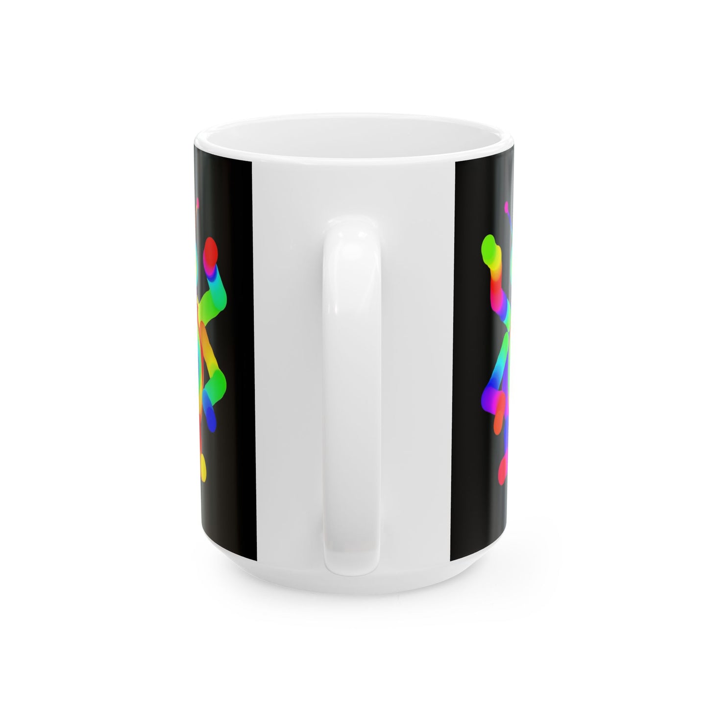 Black Four Armed Martian Ceramic Mug, (11oz, 15oz)