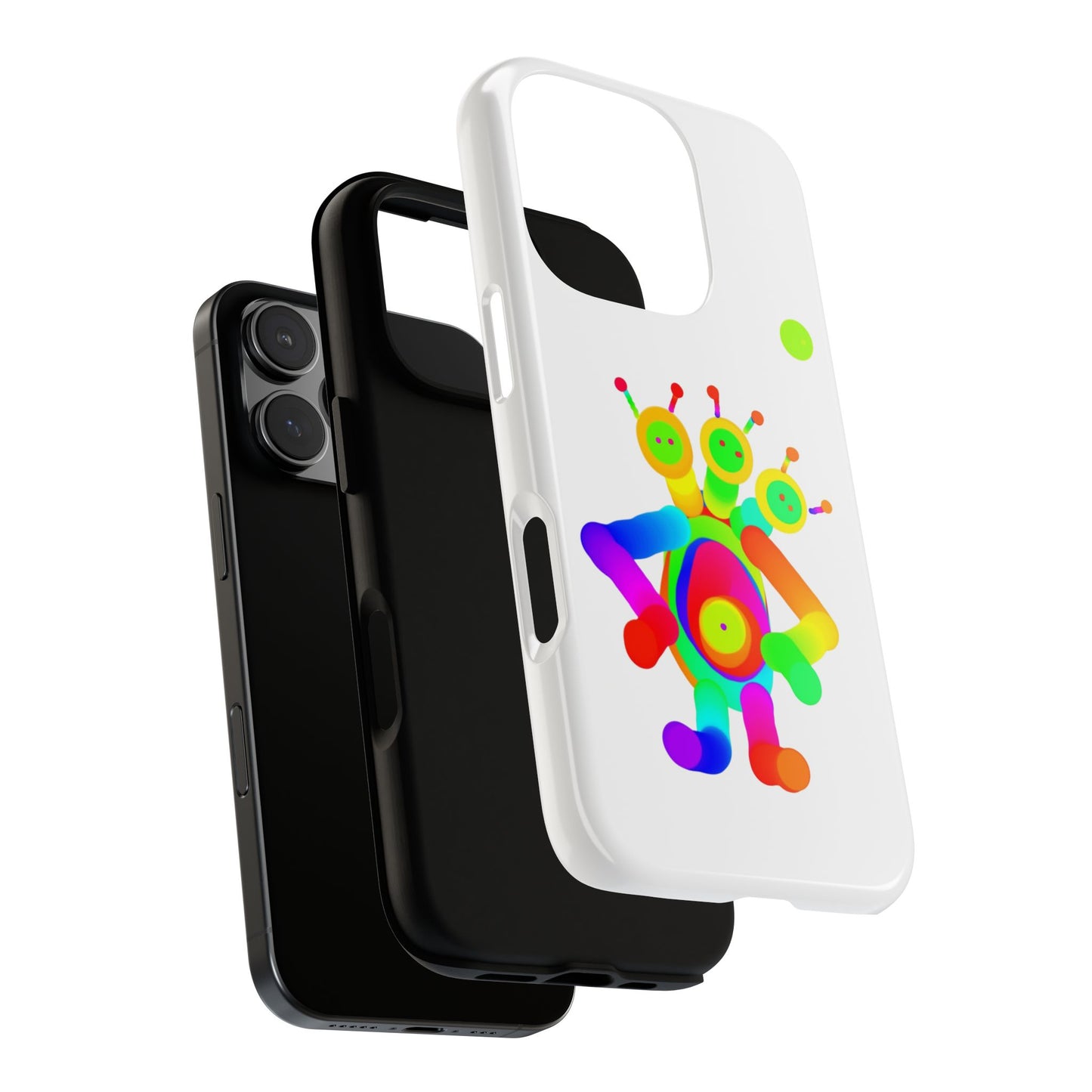 Three Headed Martian with Green Moon / Phone Cases