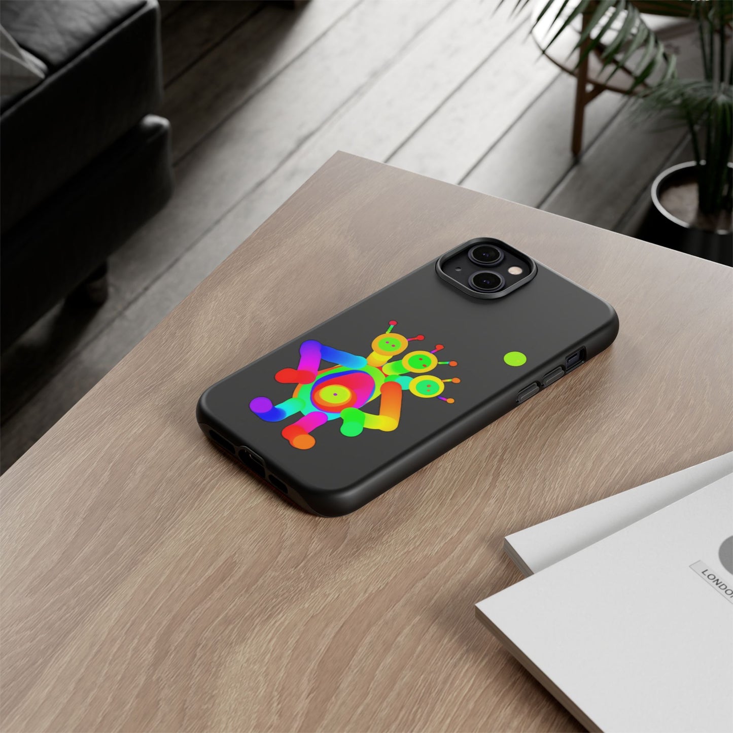 Three Headed Martian with Green Moon / Phone Cases