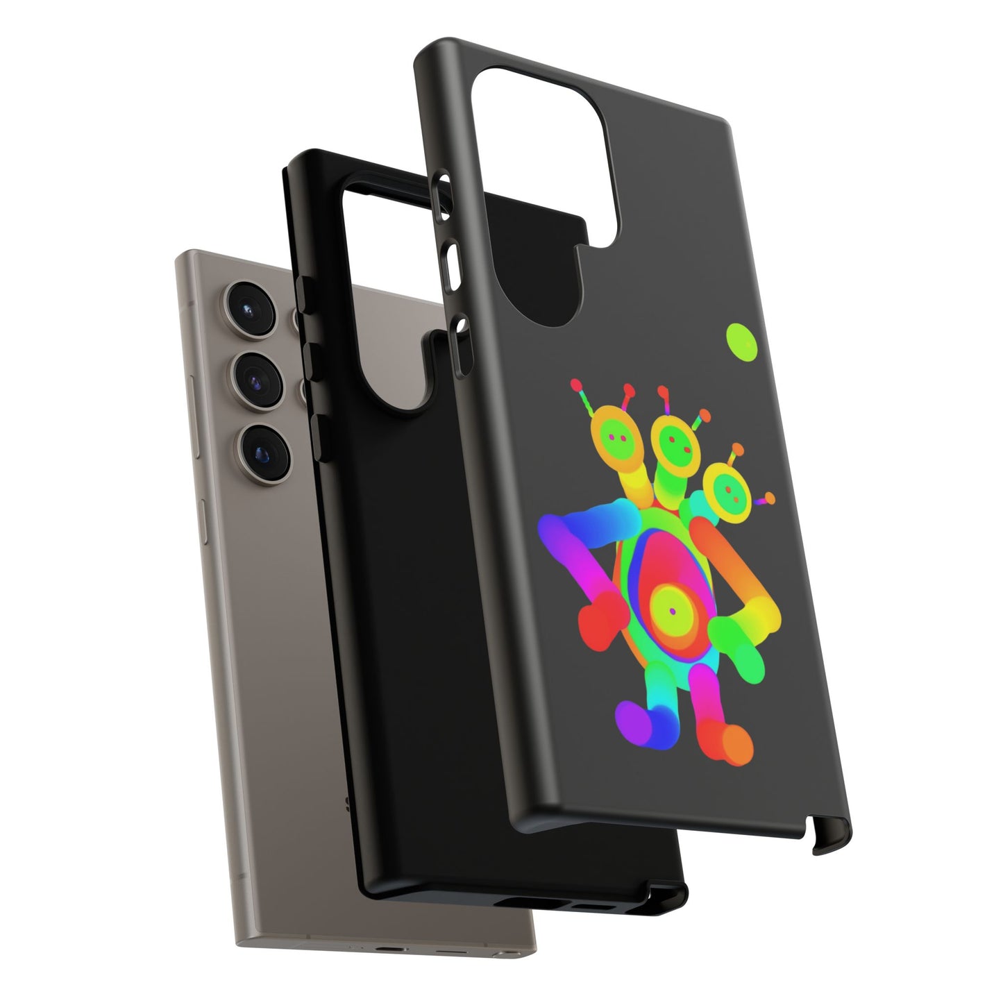 Three Headed Martian with Green Moon / Phone Cases