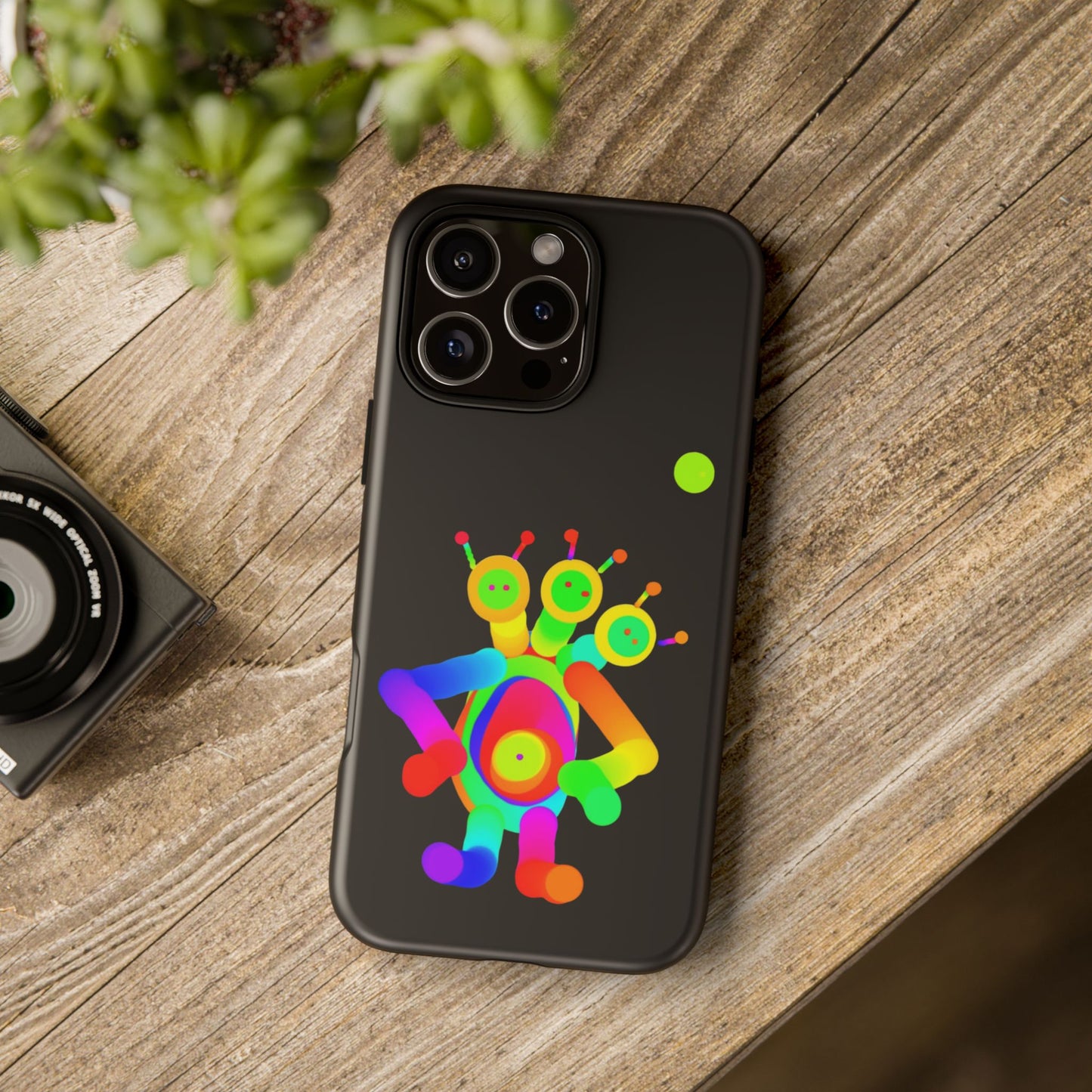 Three Headed Martian with Green Moon / Phone Cases